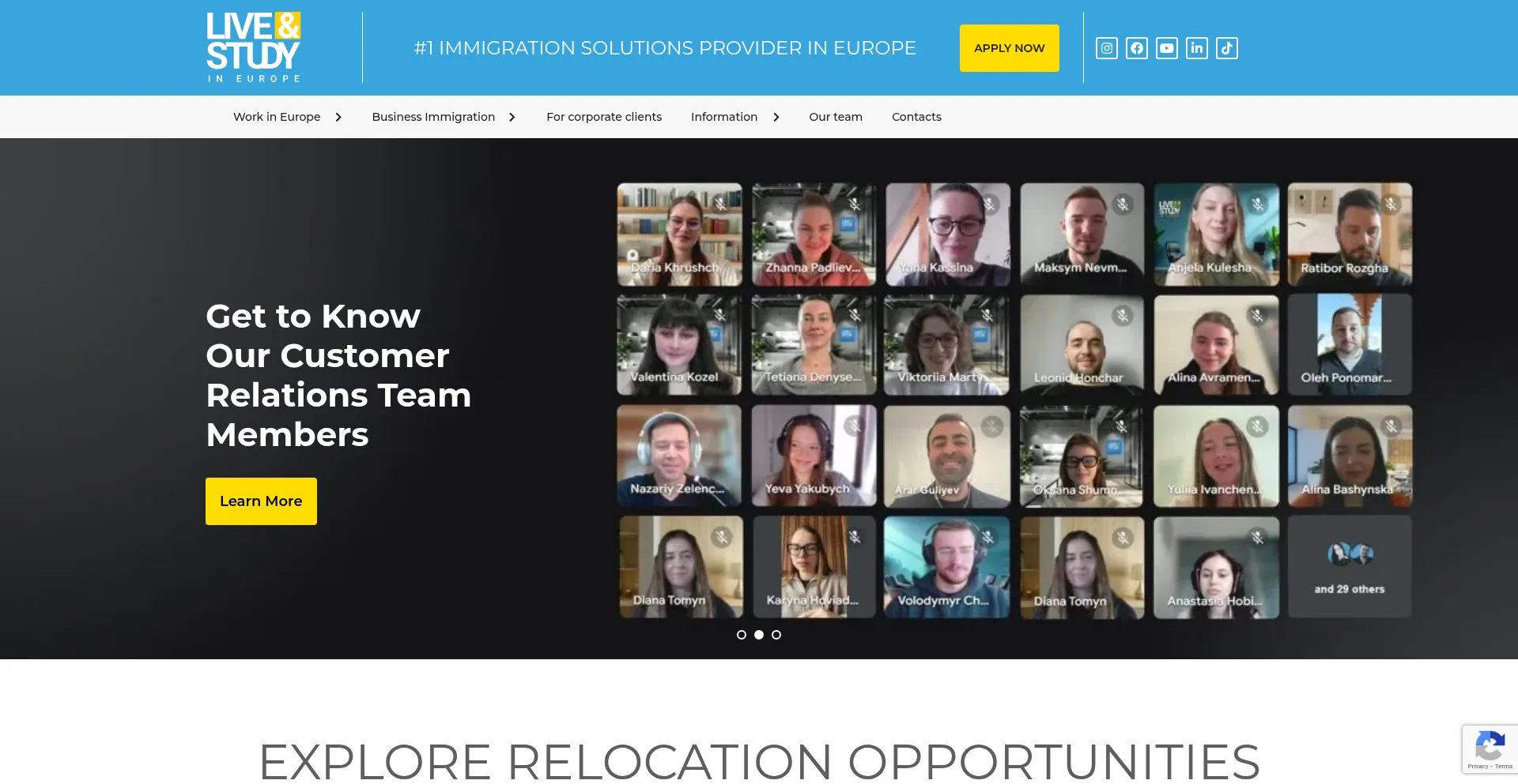 Website screenshot of Liveandstudy.eu