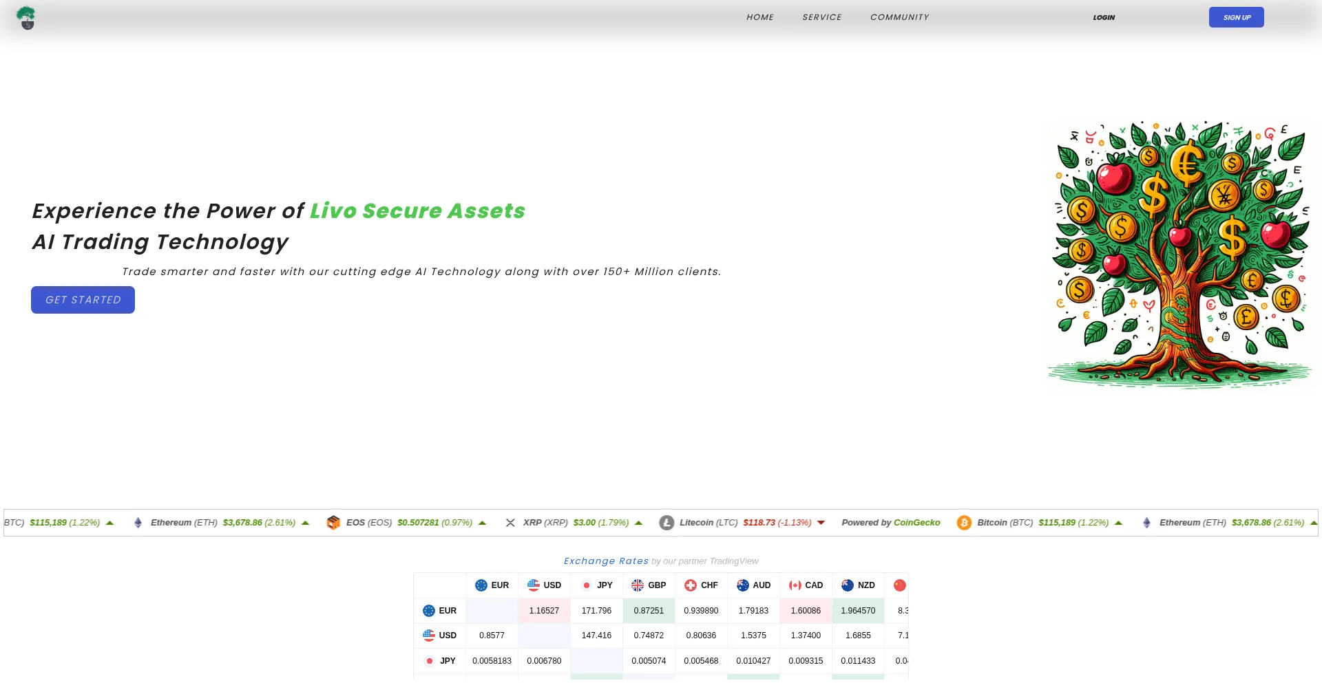 Website screenshot of Livosecureassets.com