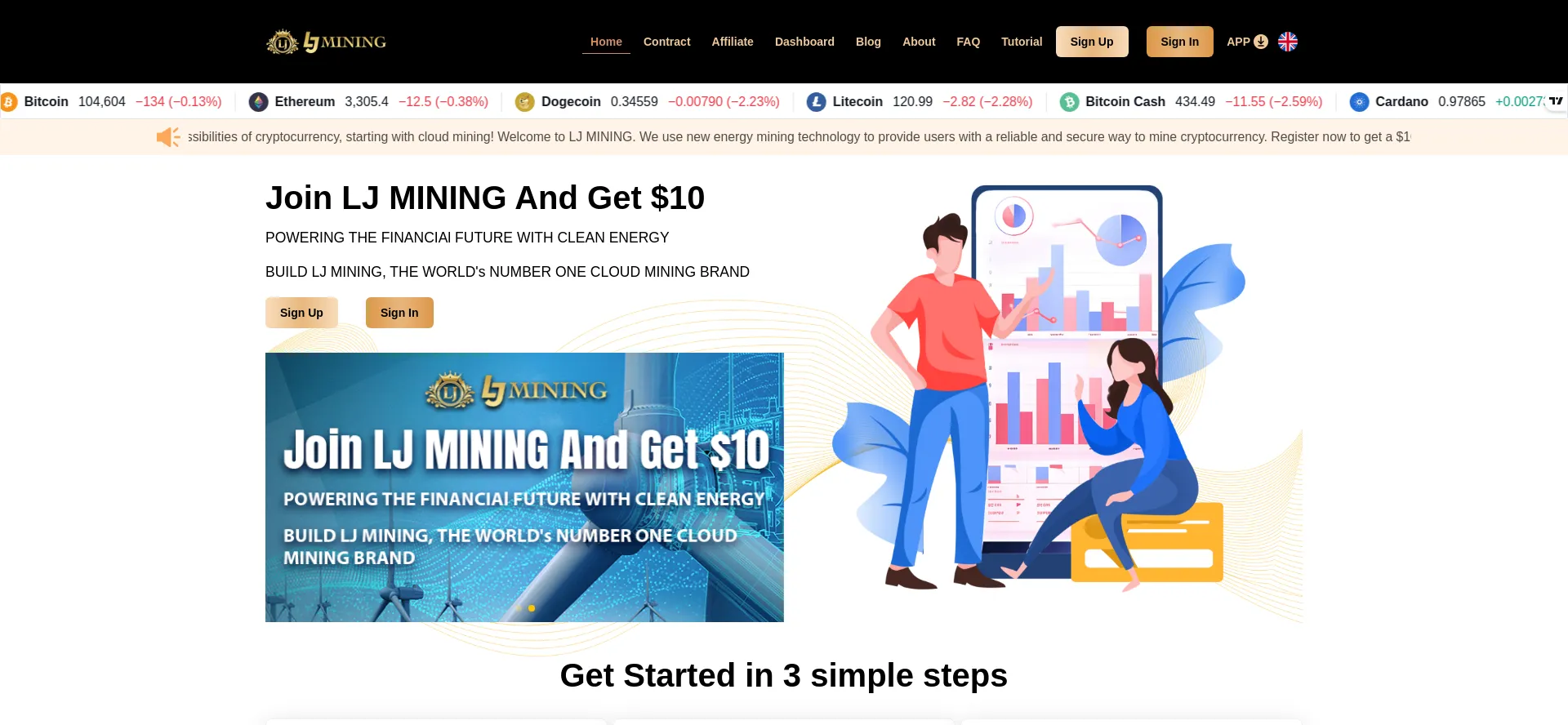 Website screenshot of Ljmining.com