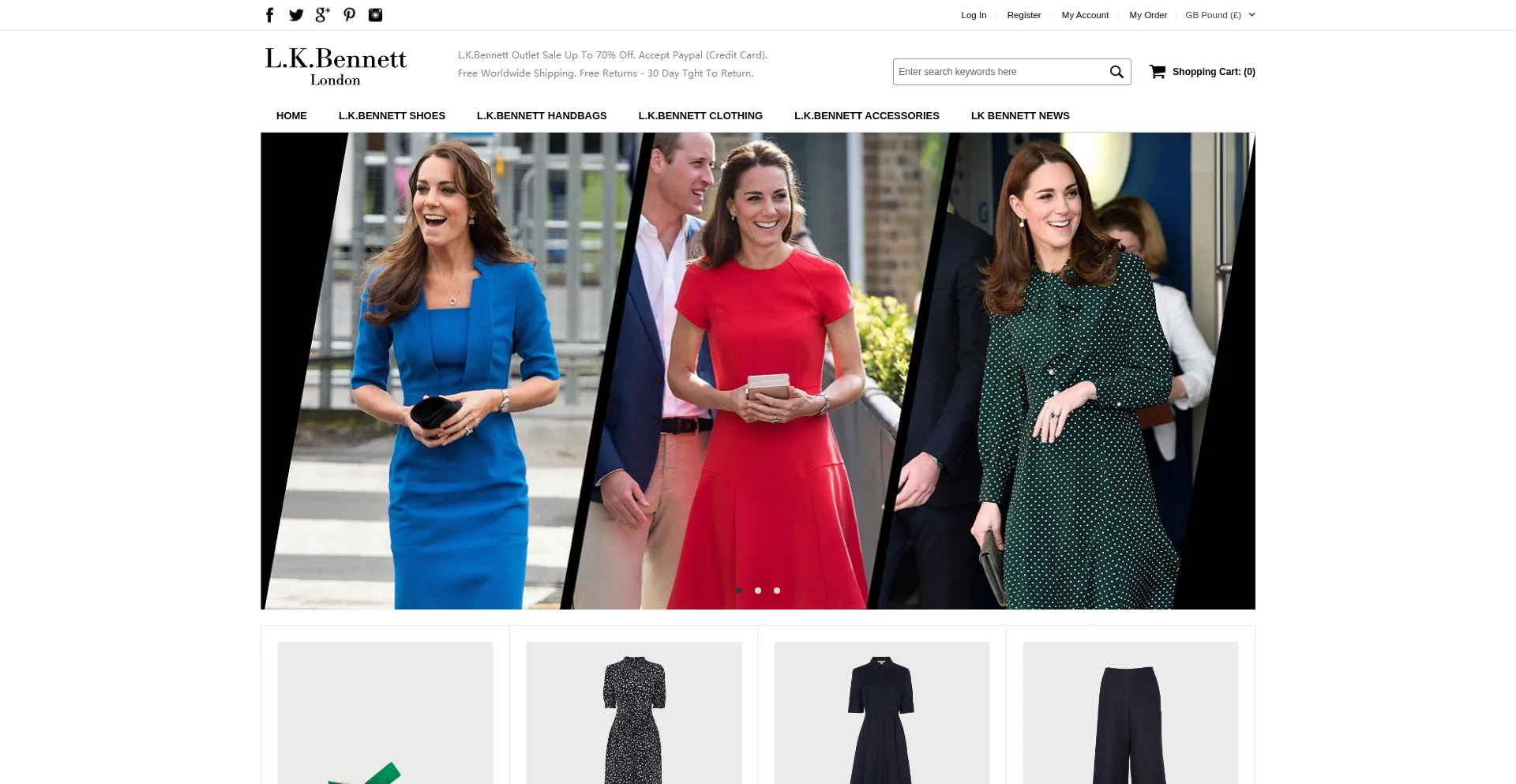 Website screenshot of Lkbennettoutlet.com