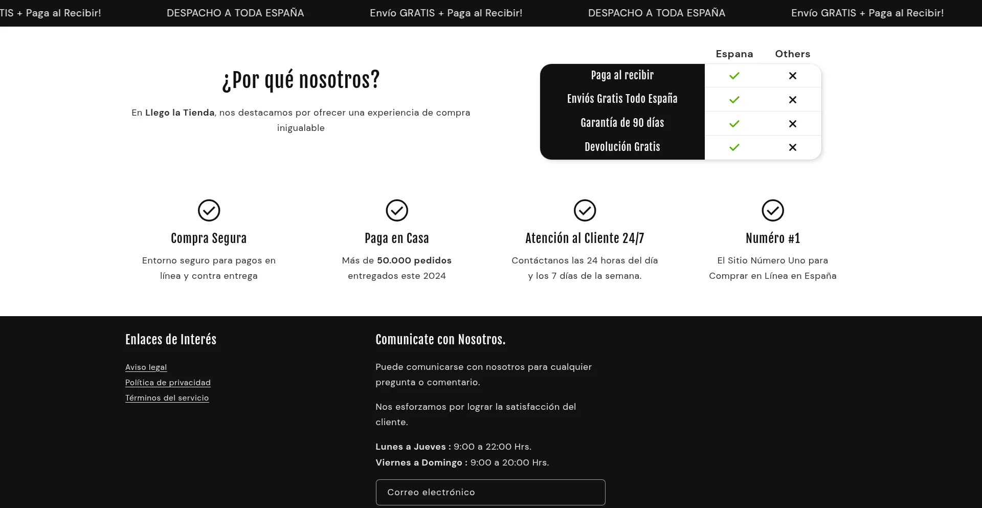 Website screenshot of Llegoespana.com