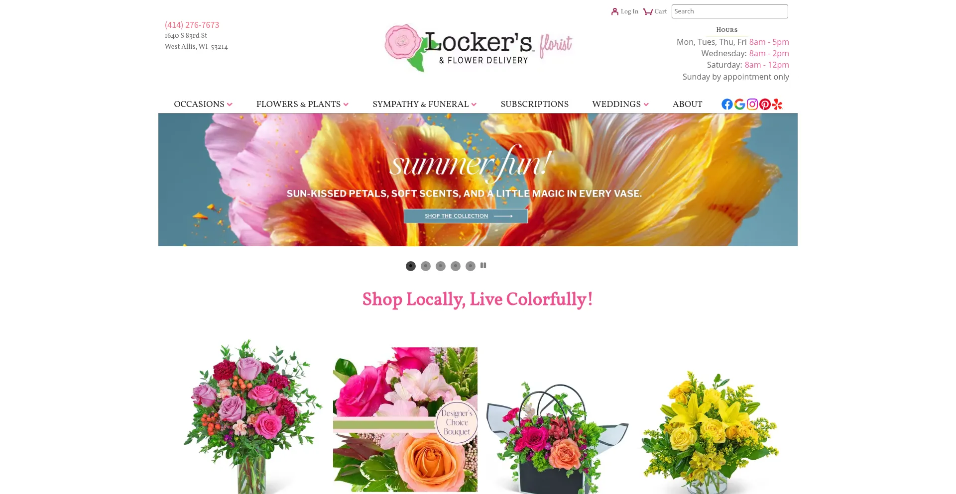 Website screenshot of Lockersflorist.com