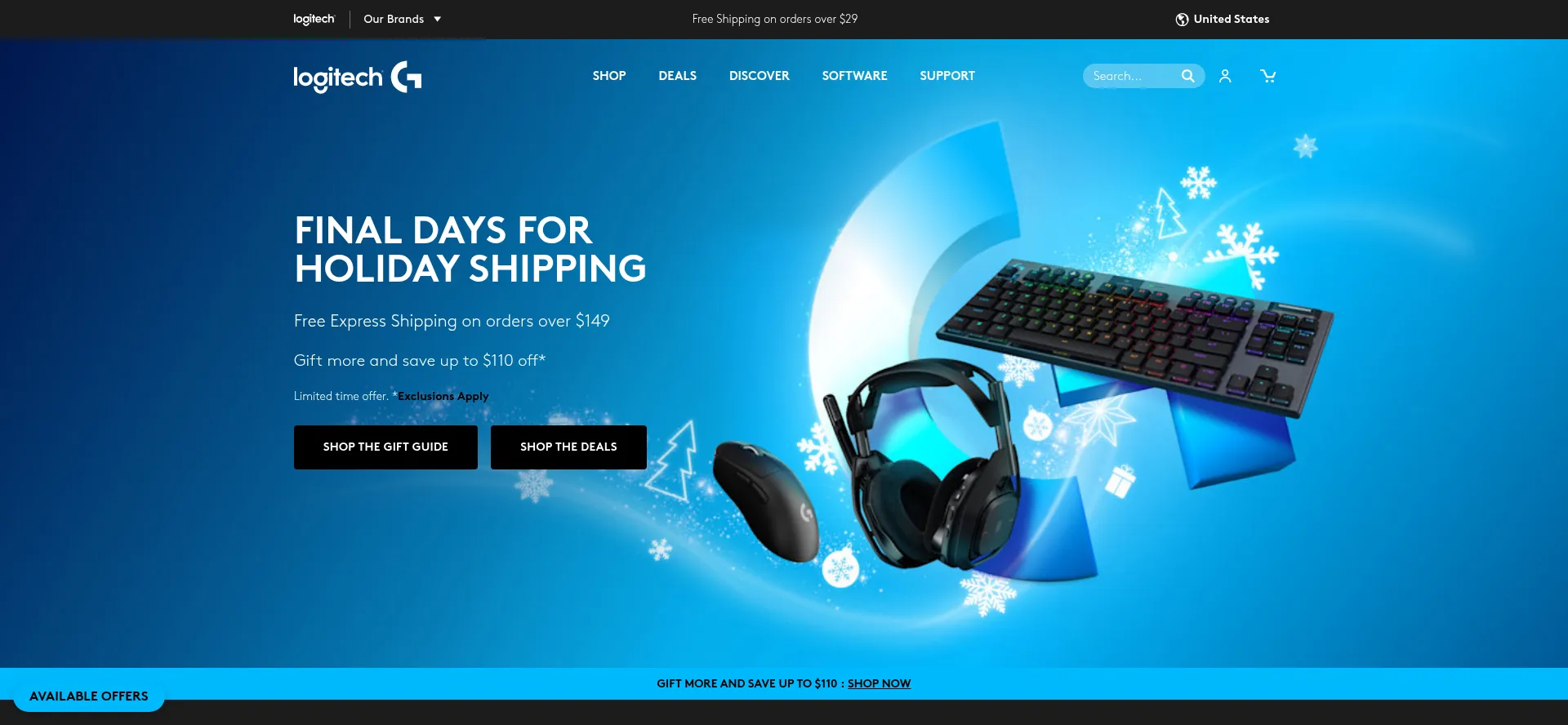 Website screenshot of Logitechg.com