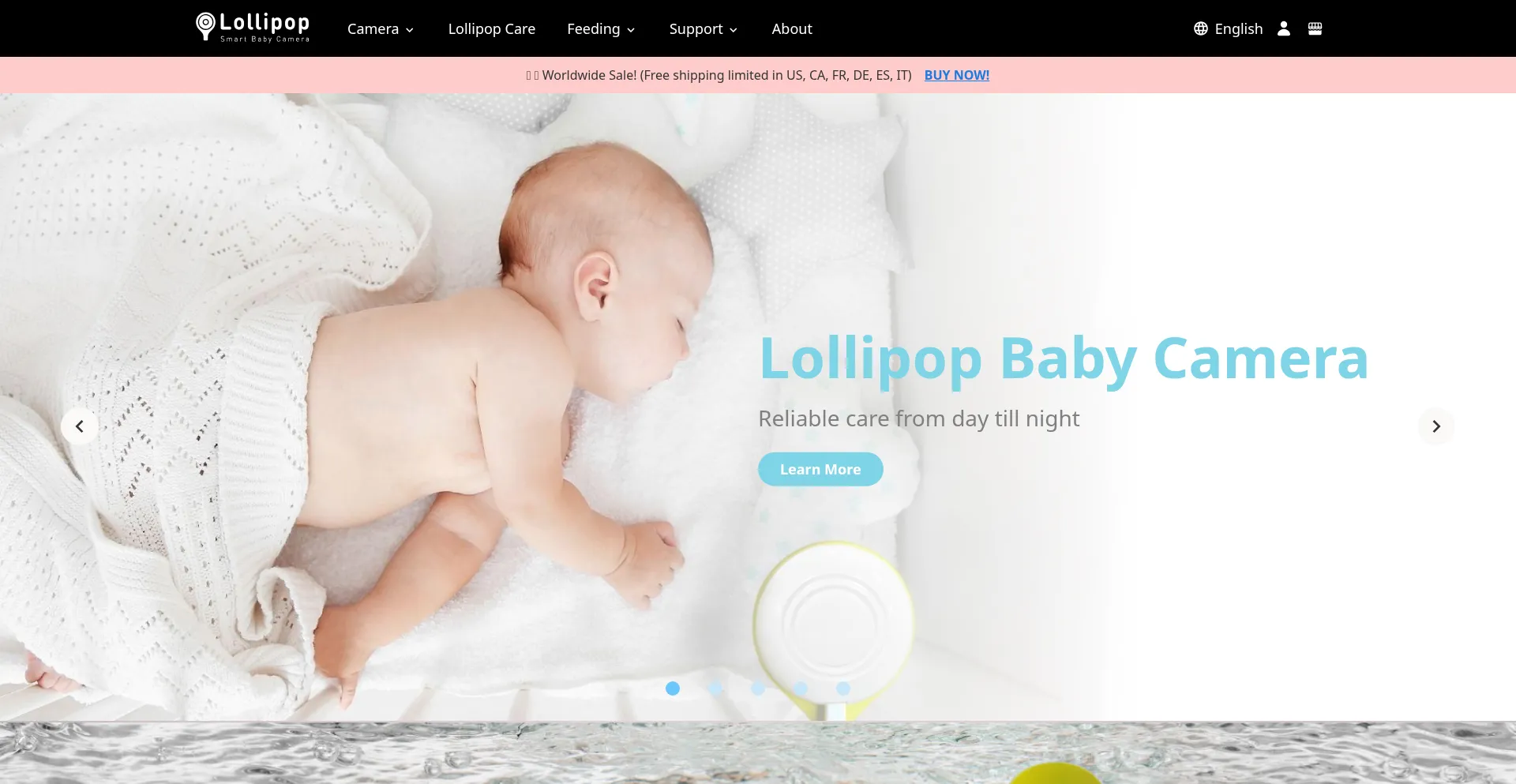 Website screenshot of Lollipop.camera