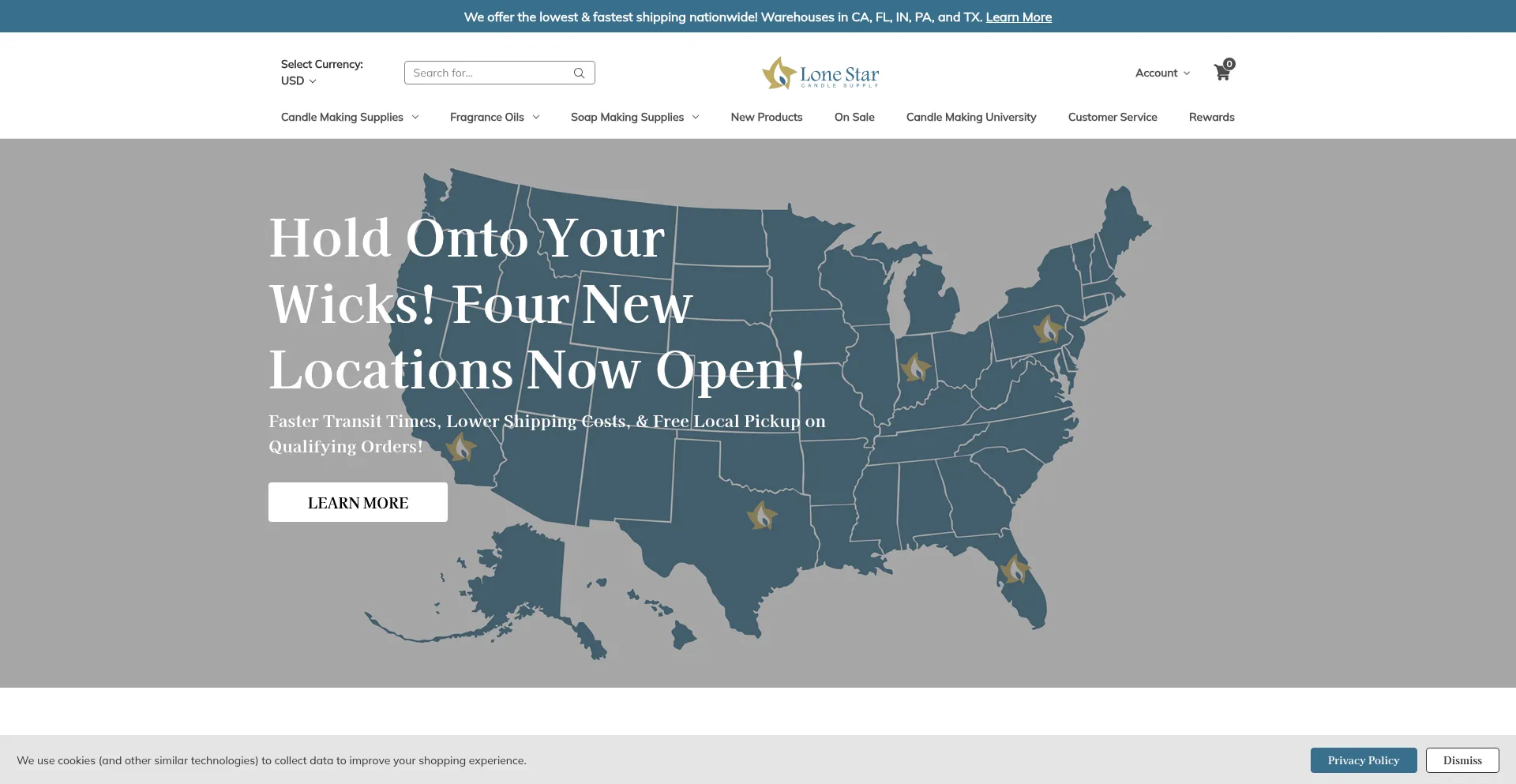 Lonestarcandlesupply.com