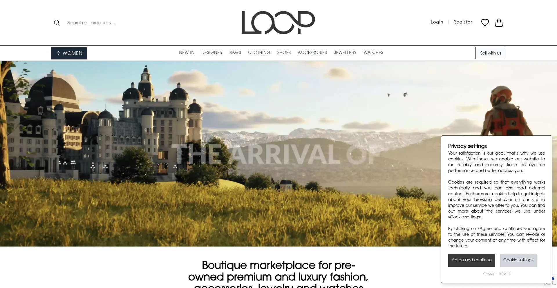 Website screenshot of Loop-marketplace.ch