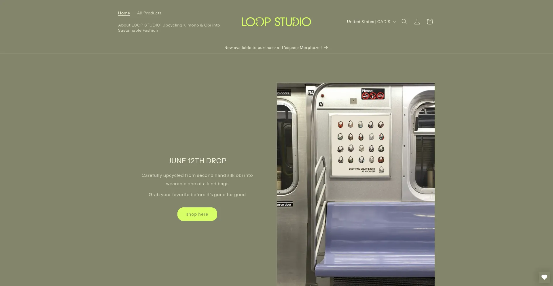 Website screenshot of Loopstudiokyoto.com