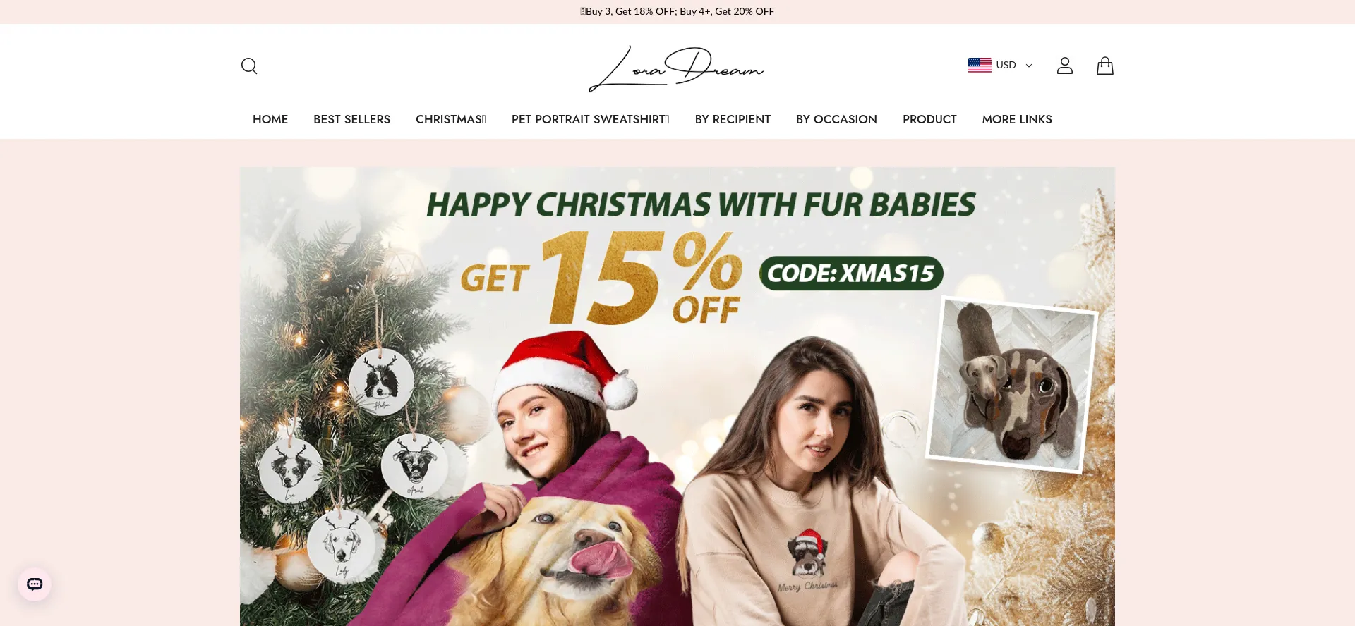 Website screenshot of Loradream.com