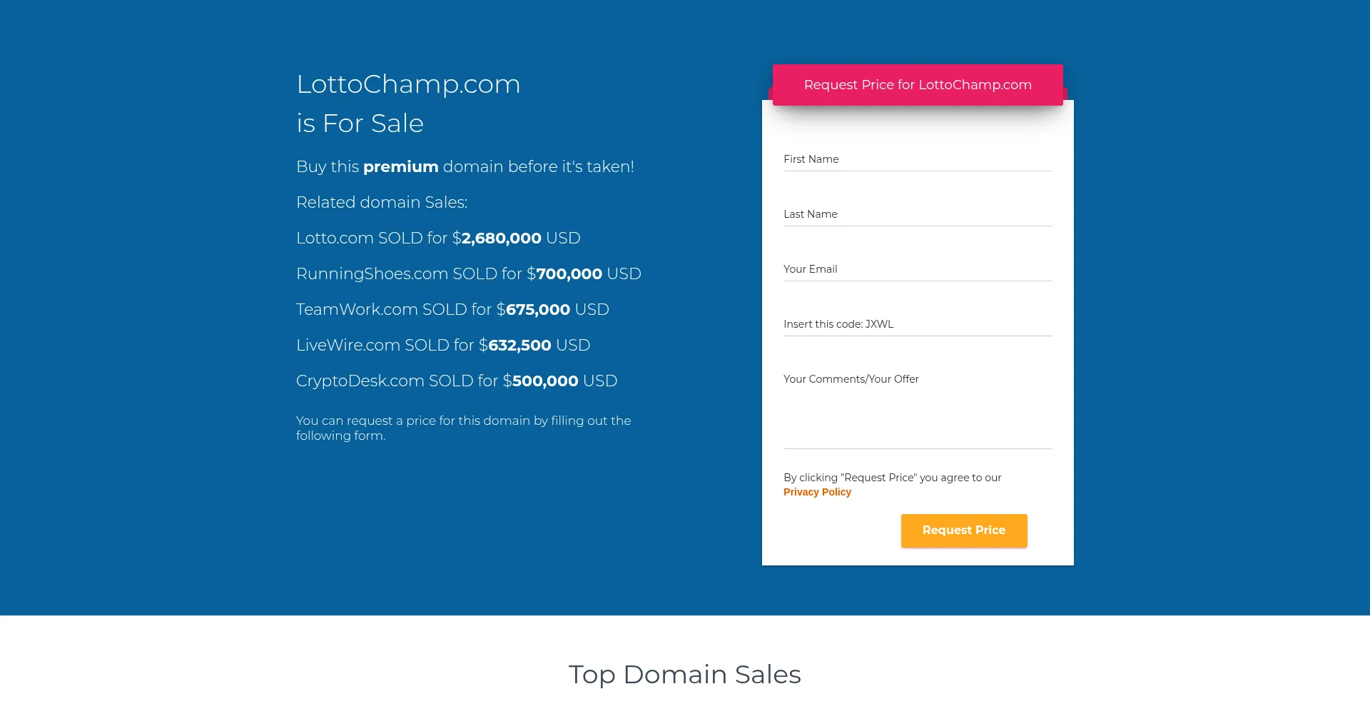 Website screenshot of Lottochamp.com