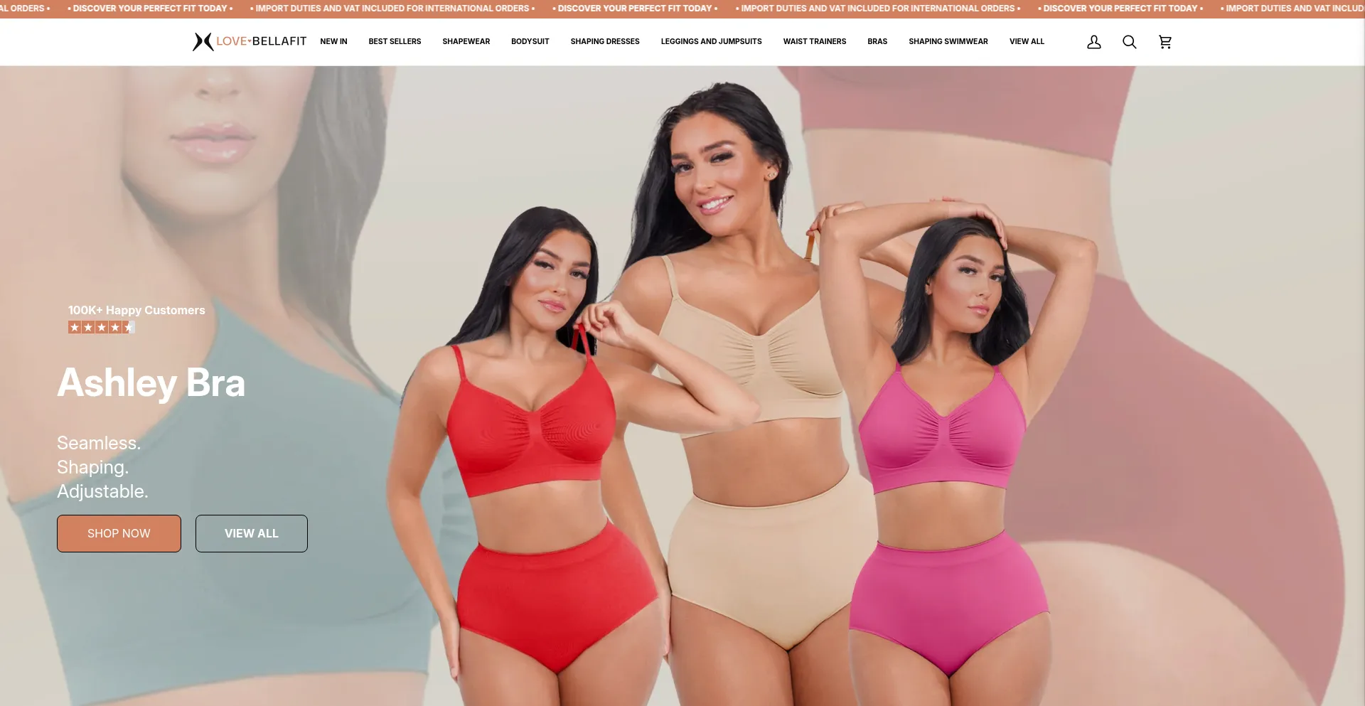 Website screenshot of Lovebellafit.com