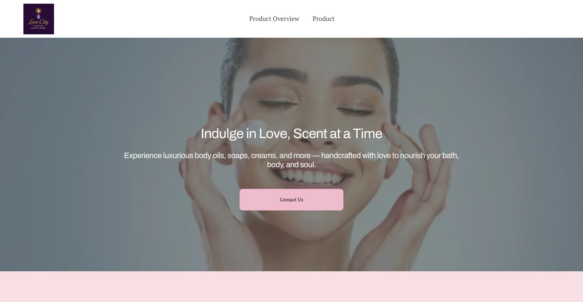 Website screenshot of Lovecitycandlesbathandbody.shop