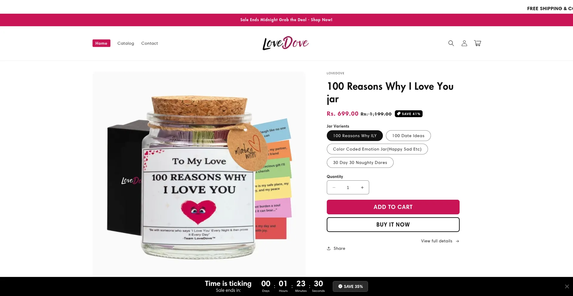 Website screenshot of Lovedove.in