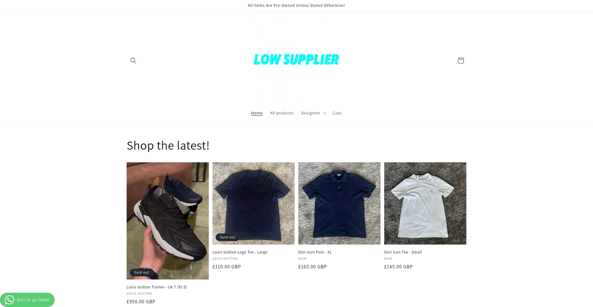 Website screenshot of Lowsupplier.co.uk