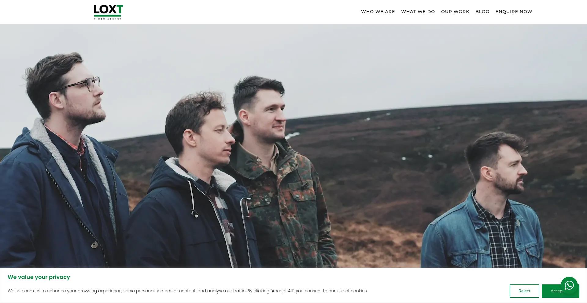 Website screenshot of Loxtvideoagency.co.uk
