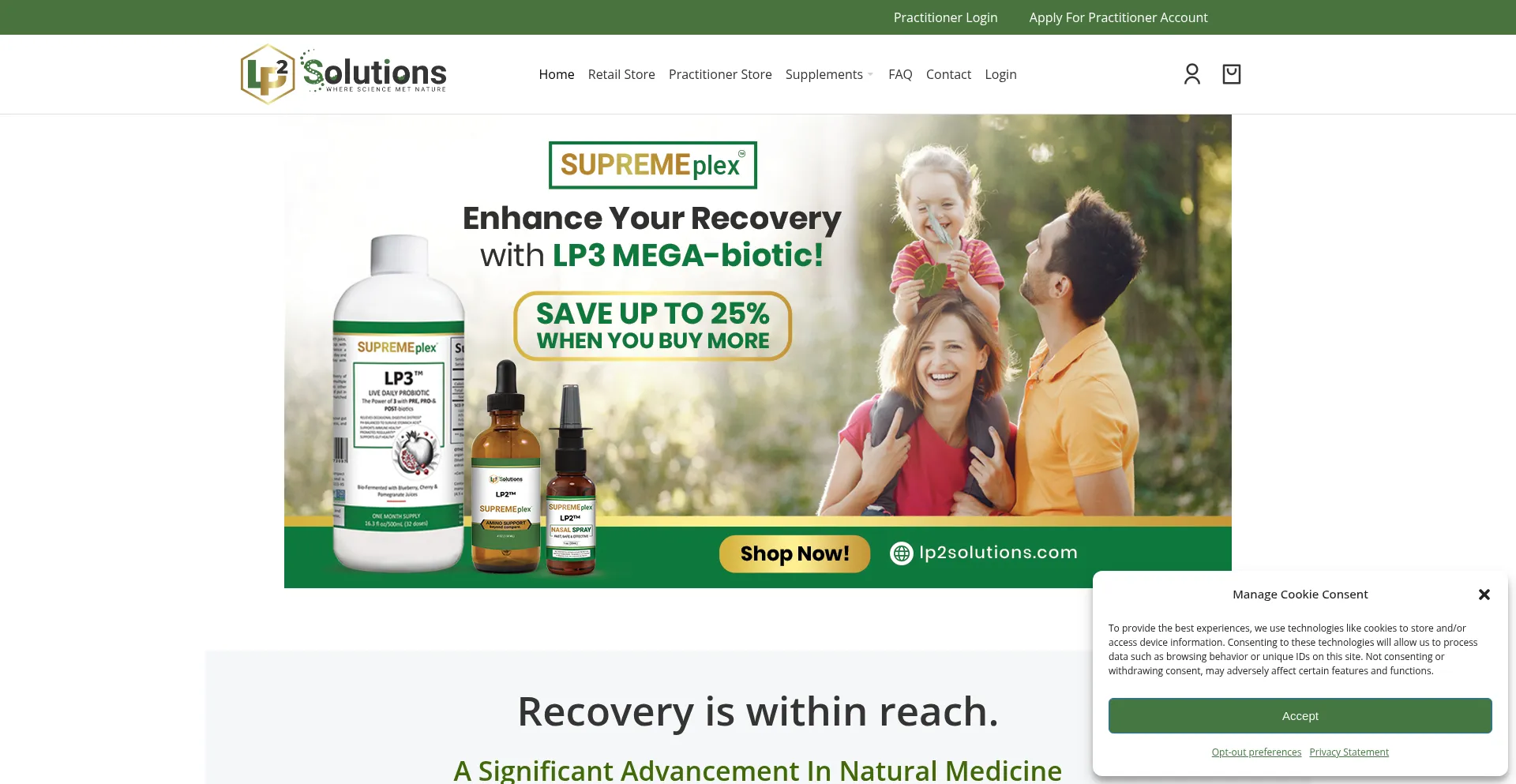 Website screenshot of Lp2solutions.com