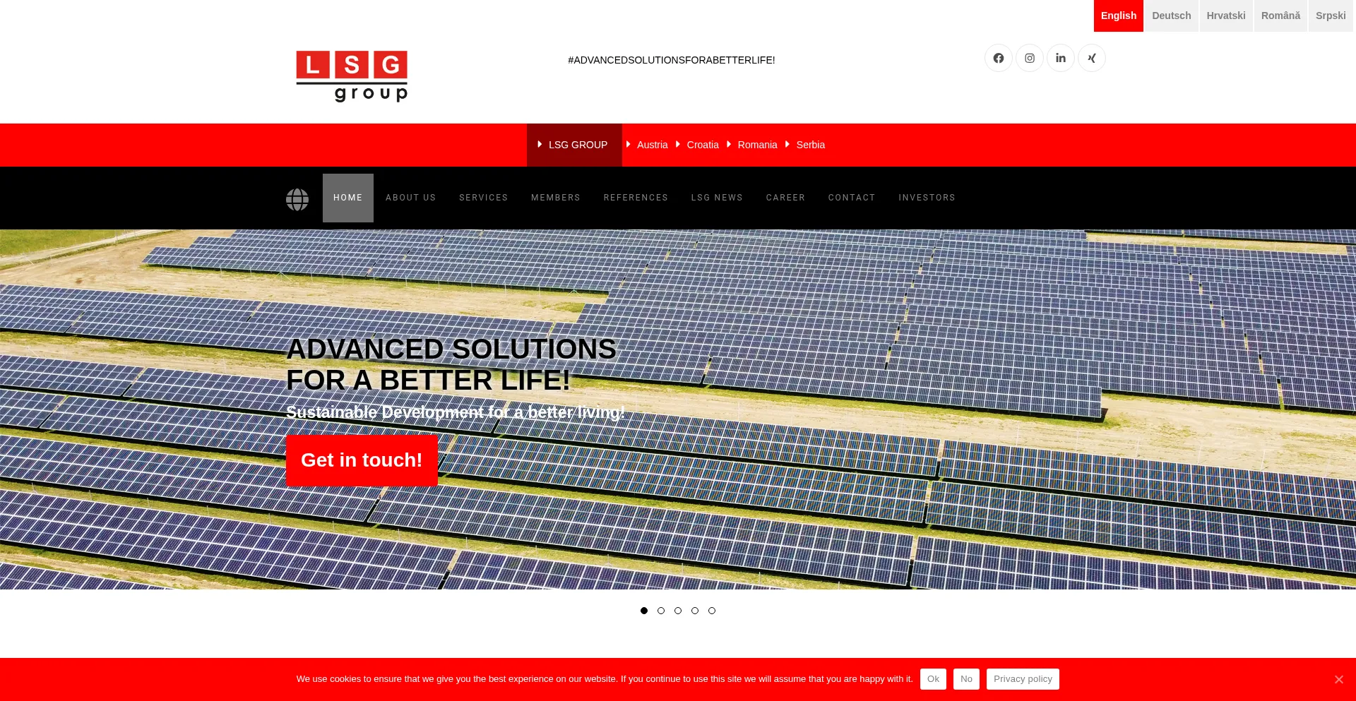 Website screenshot of Lsg-group.eu