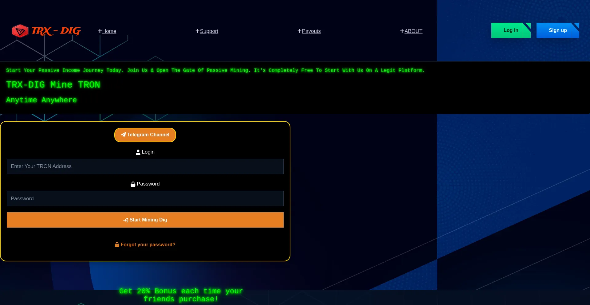 Website screenshot of Ltcmine.live
