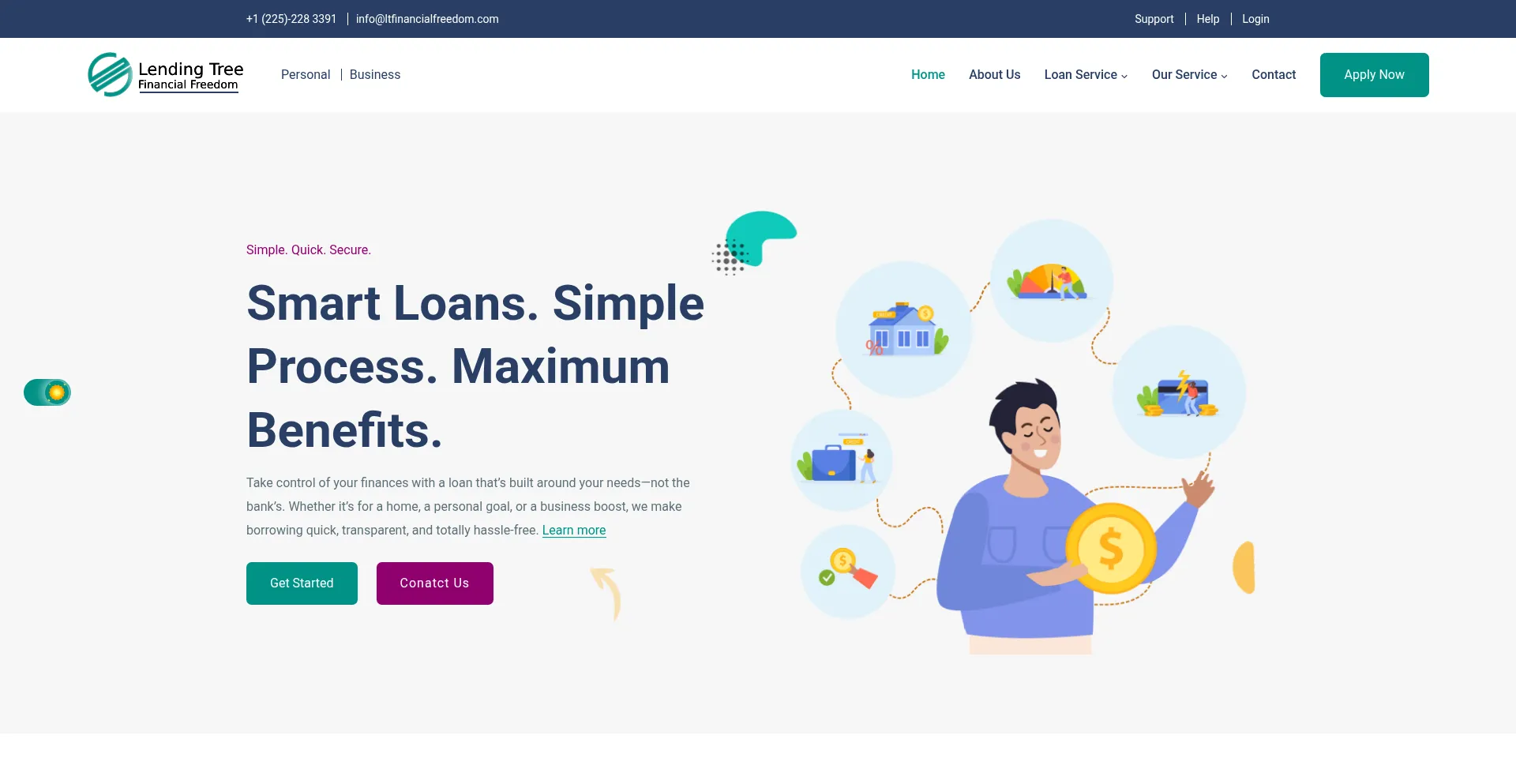 Website screenshot of Ltfinancialfreedom.com