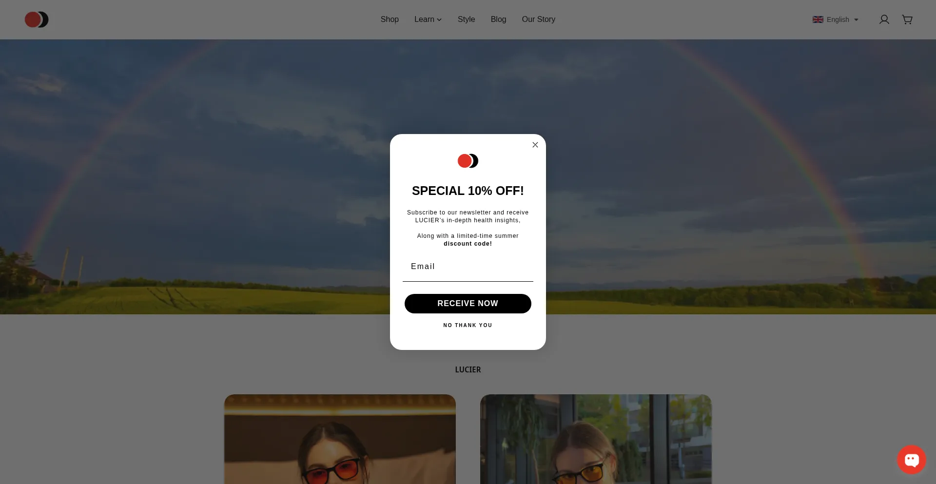 Website screenshot of Lucier.shop