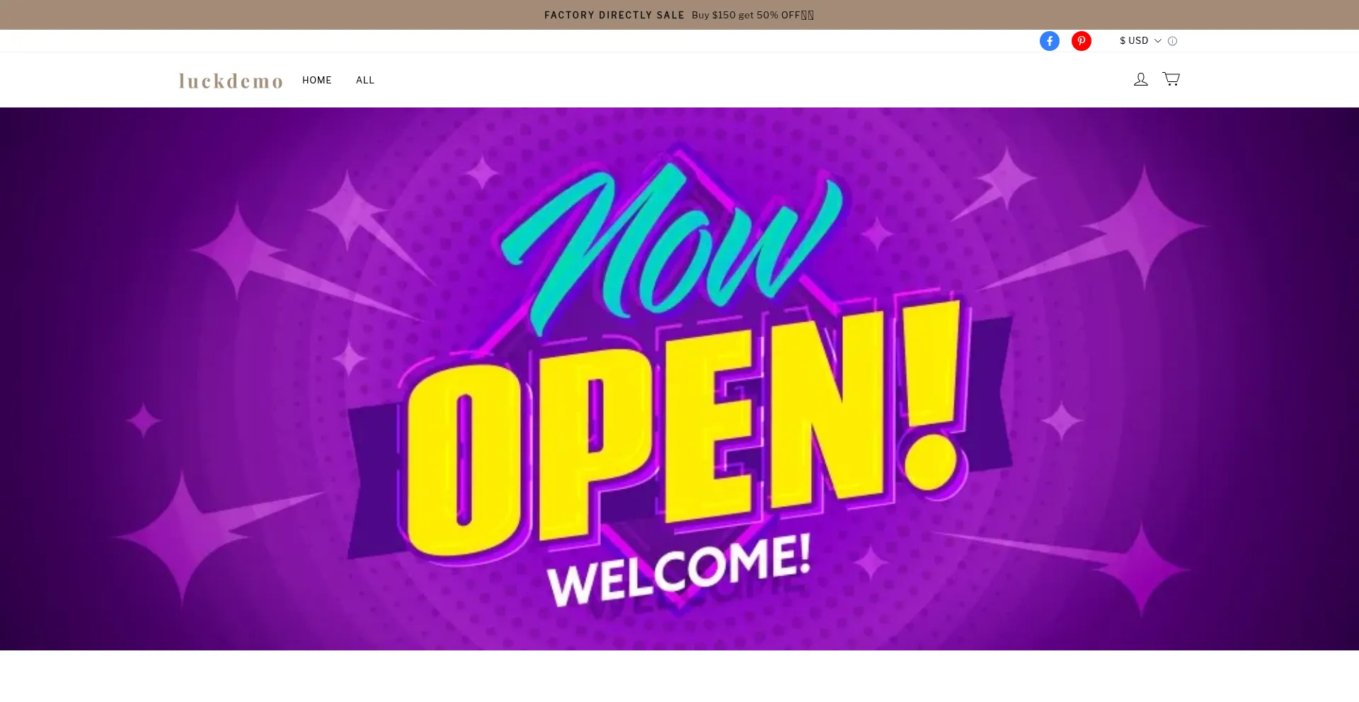 Website screenshot of Luckdemo.com