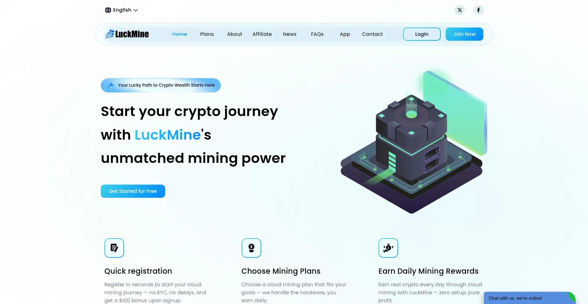 Website screenshot of Luckmine.top