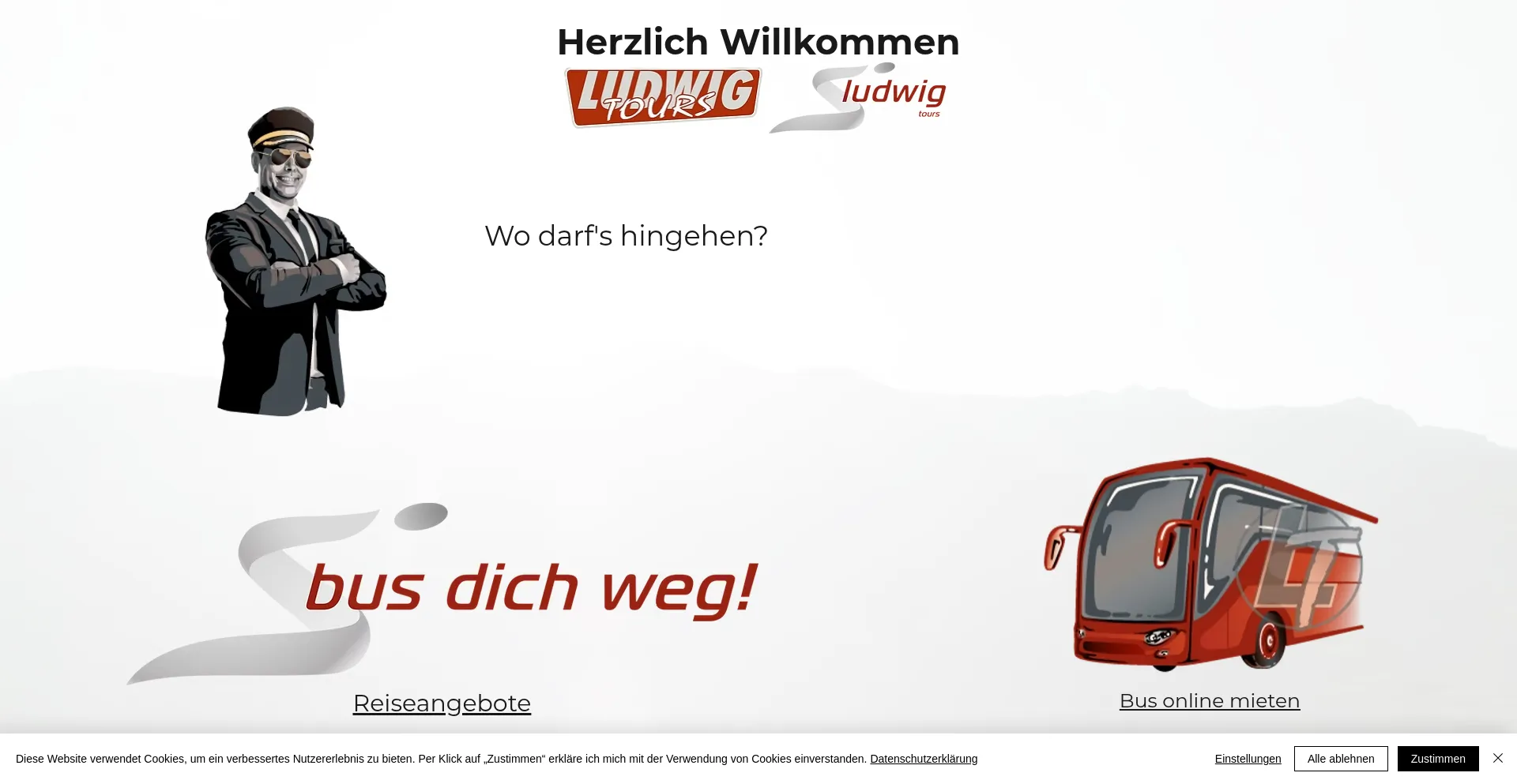 Website screenshot of Ludwig-tours.de