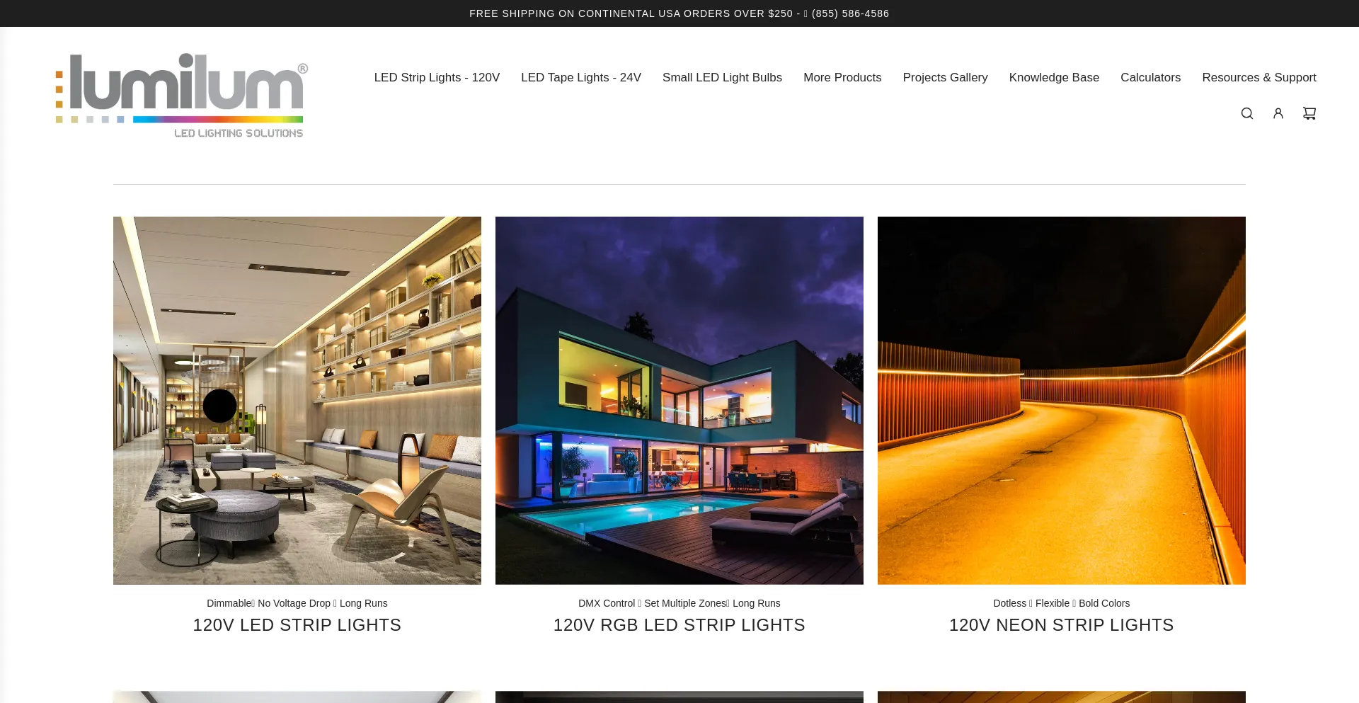 Website screenshot of Lumilum.com