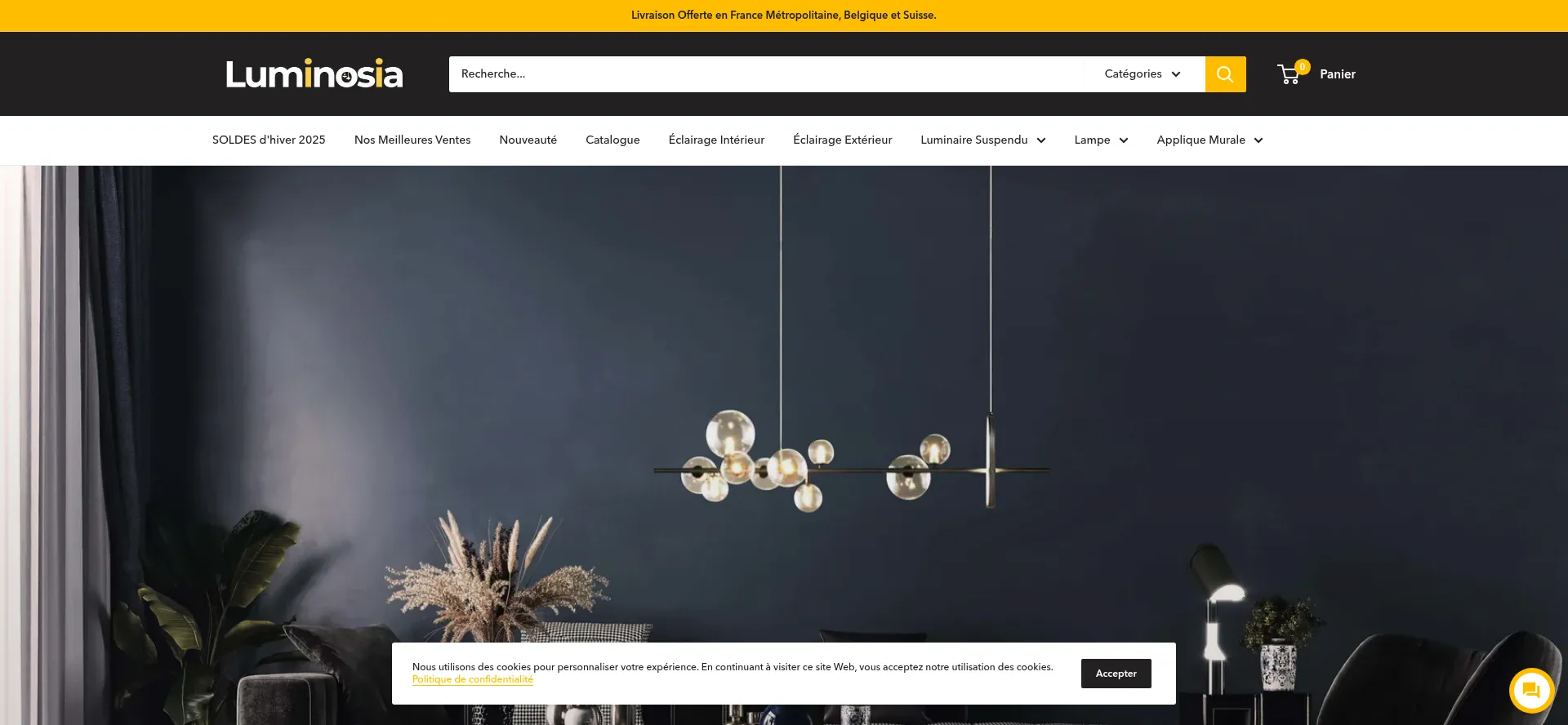 Website screenshot of Luminosia.fr