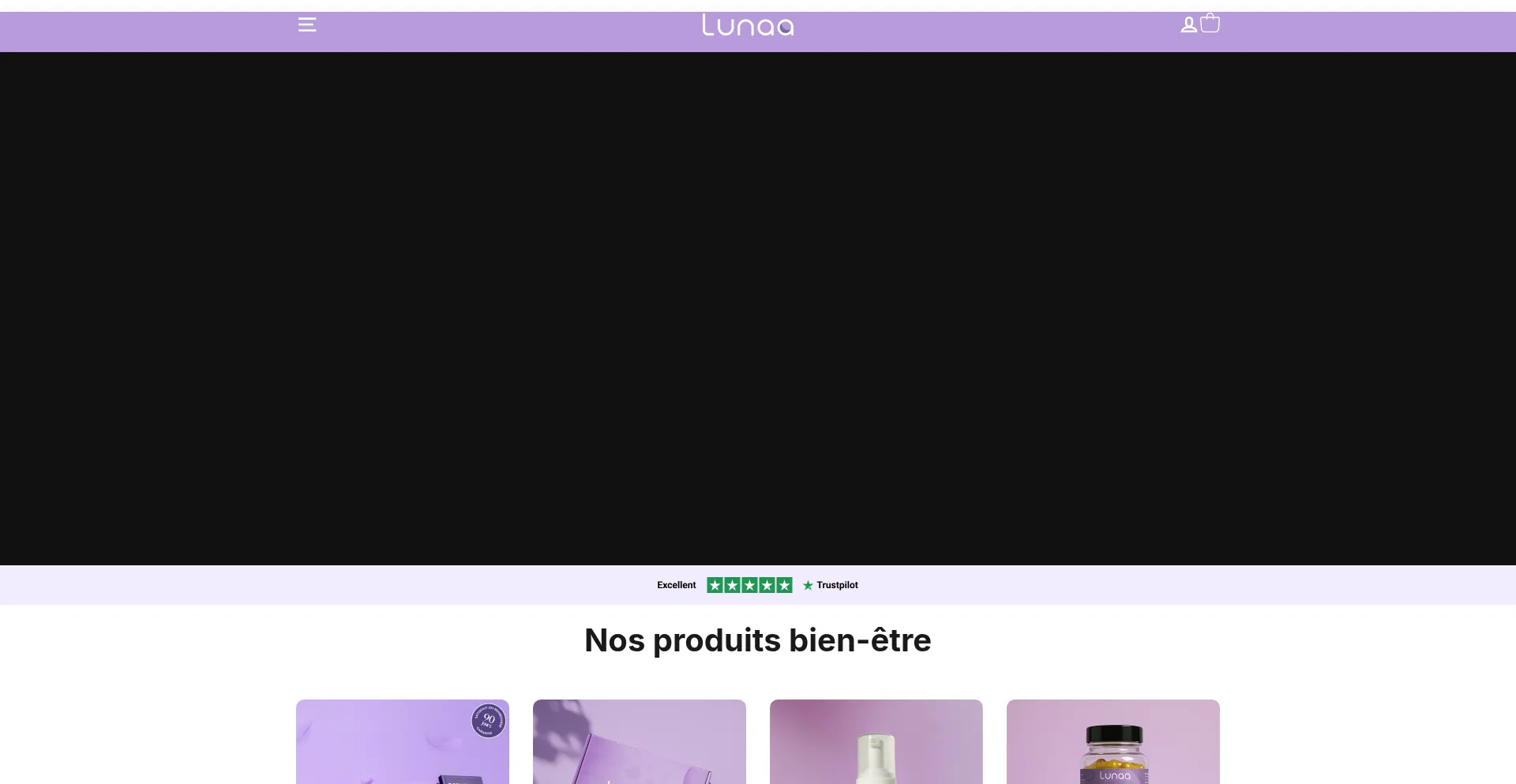 Website screenshot of Lunaa.fr
