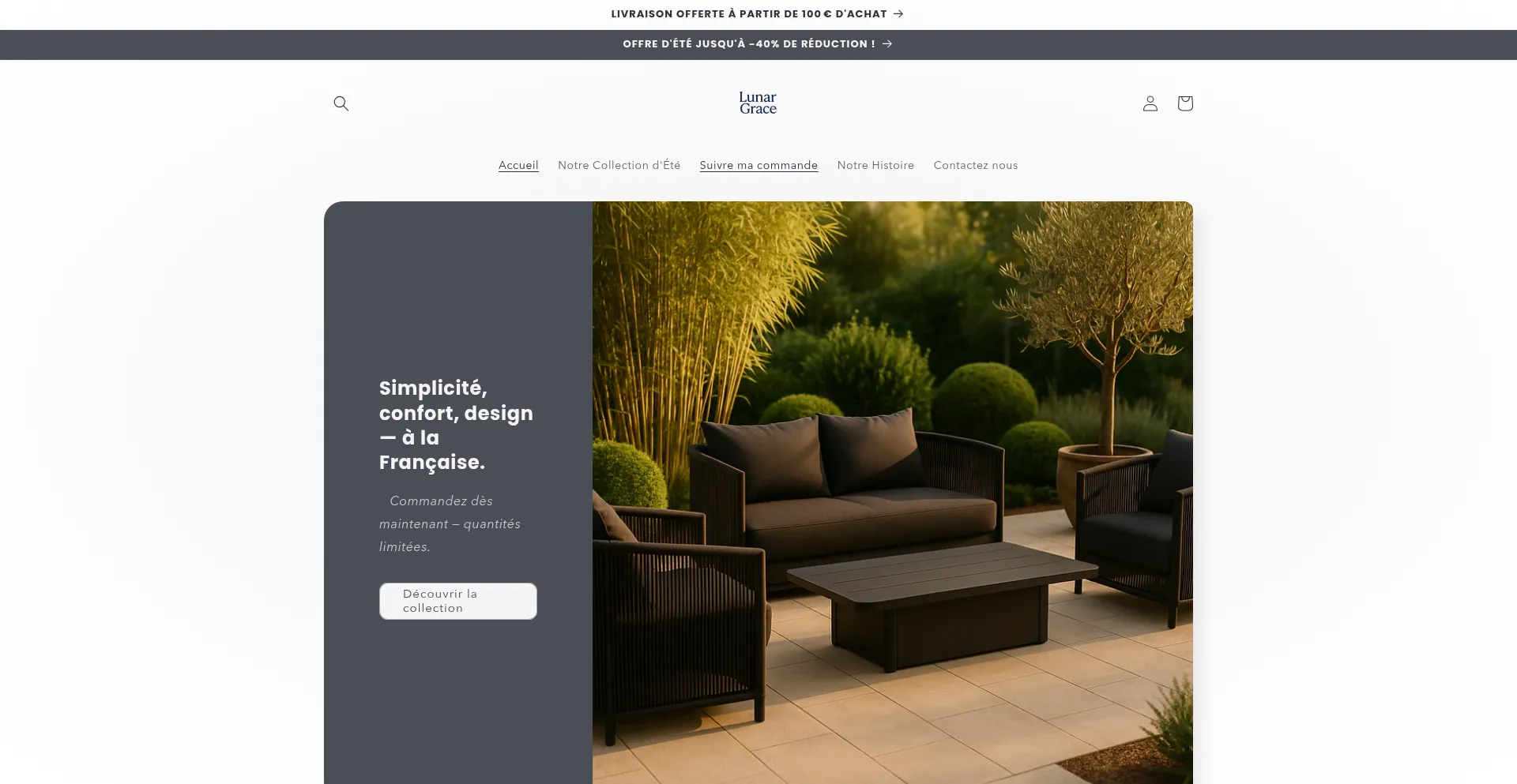Website screenshot of Lunar-grace-france.com