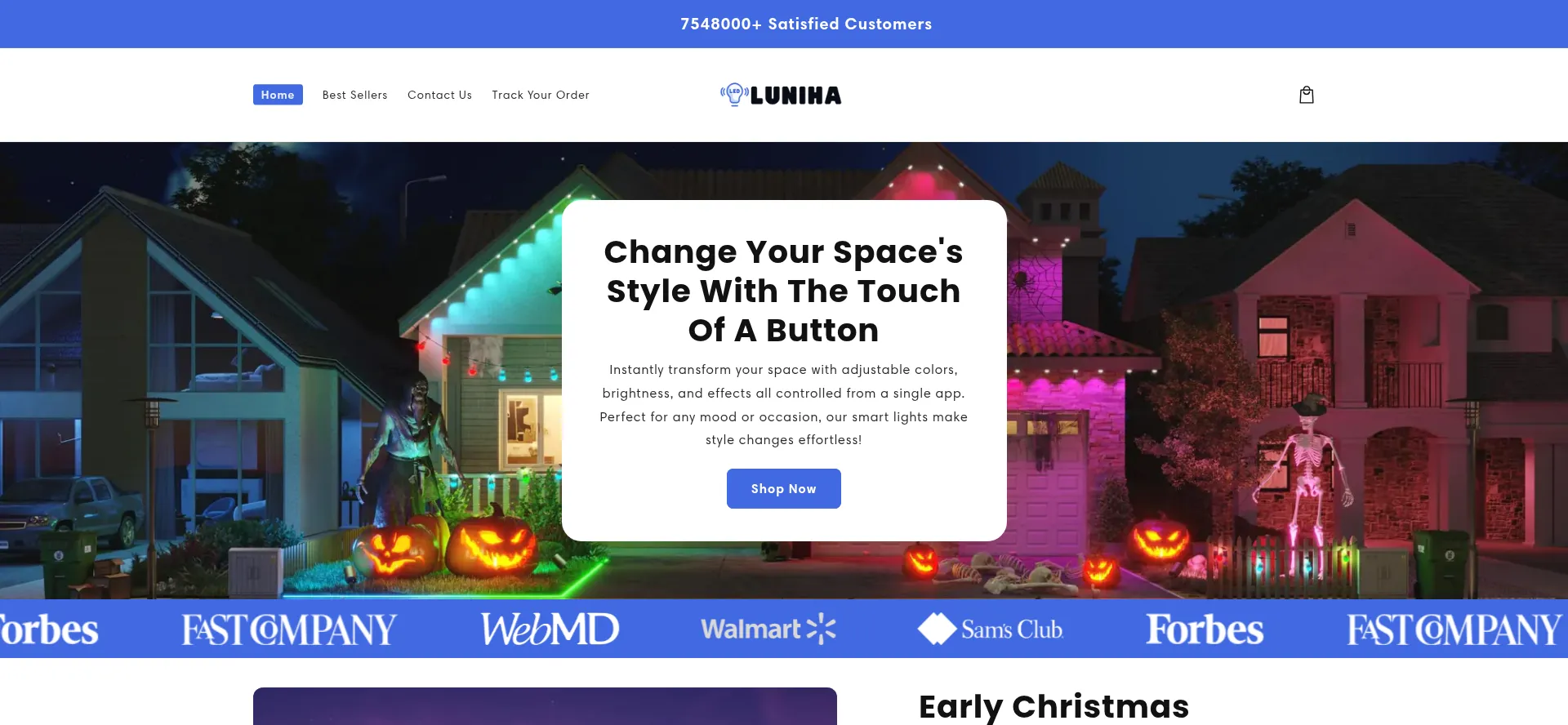 Website screenshot of Luniha.com