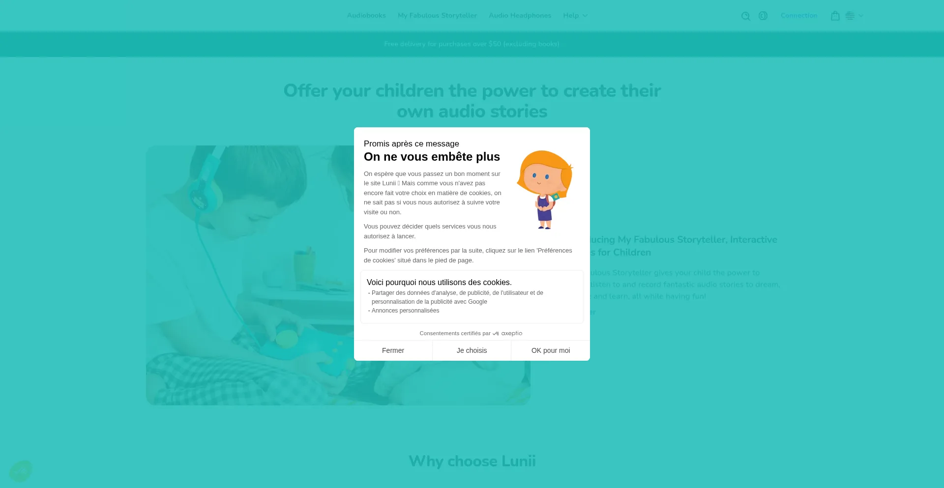 Website screenshot of Lunii.com