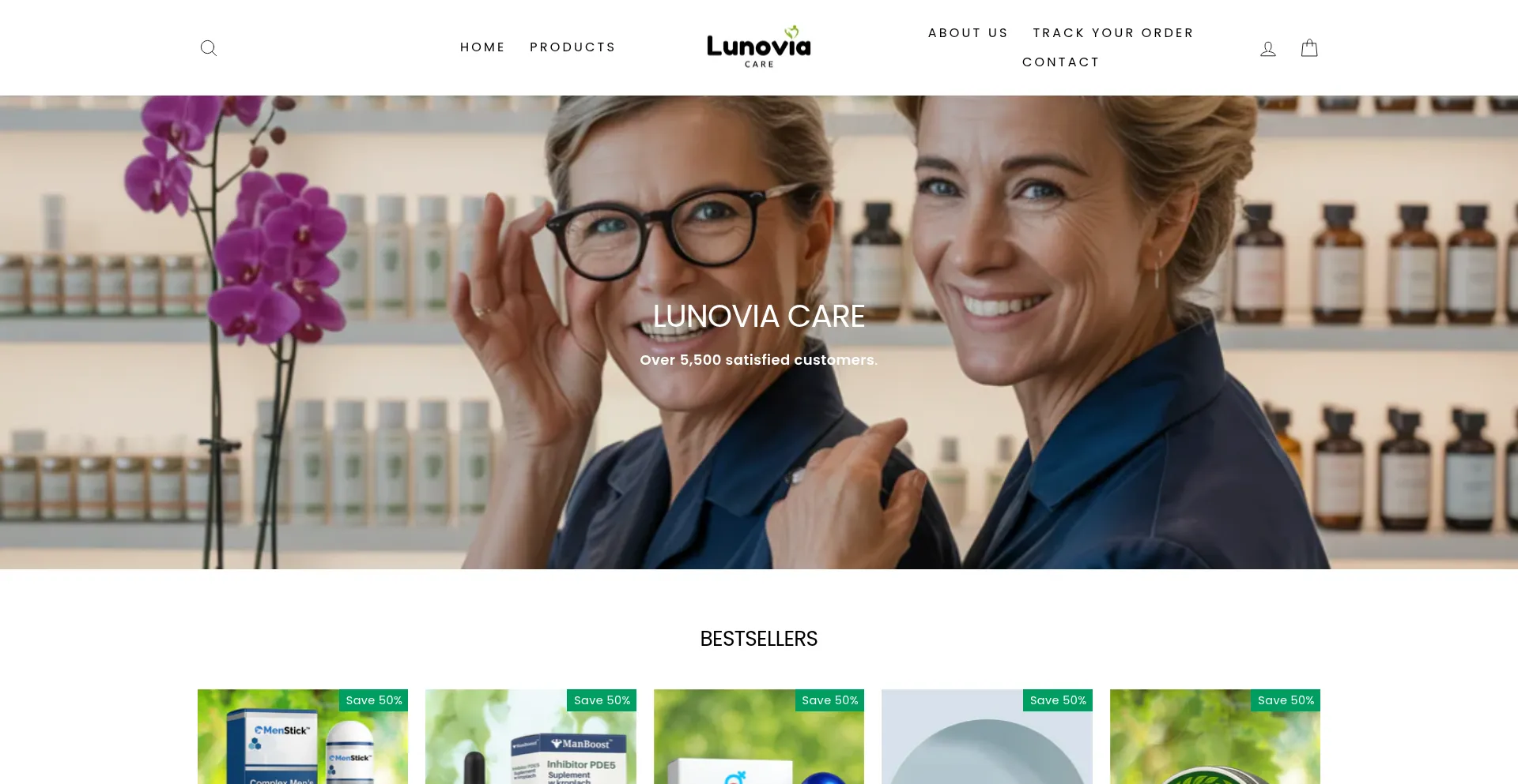 Website screenshot of Lunovia-care.com