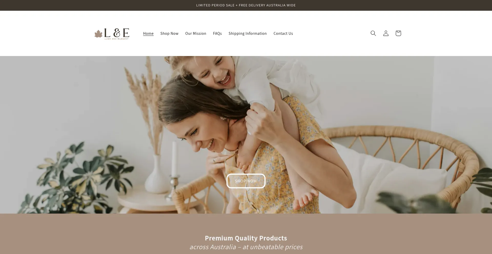 Website screenshot of Lushandelegant.com