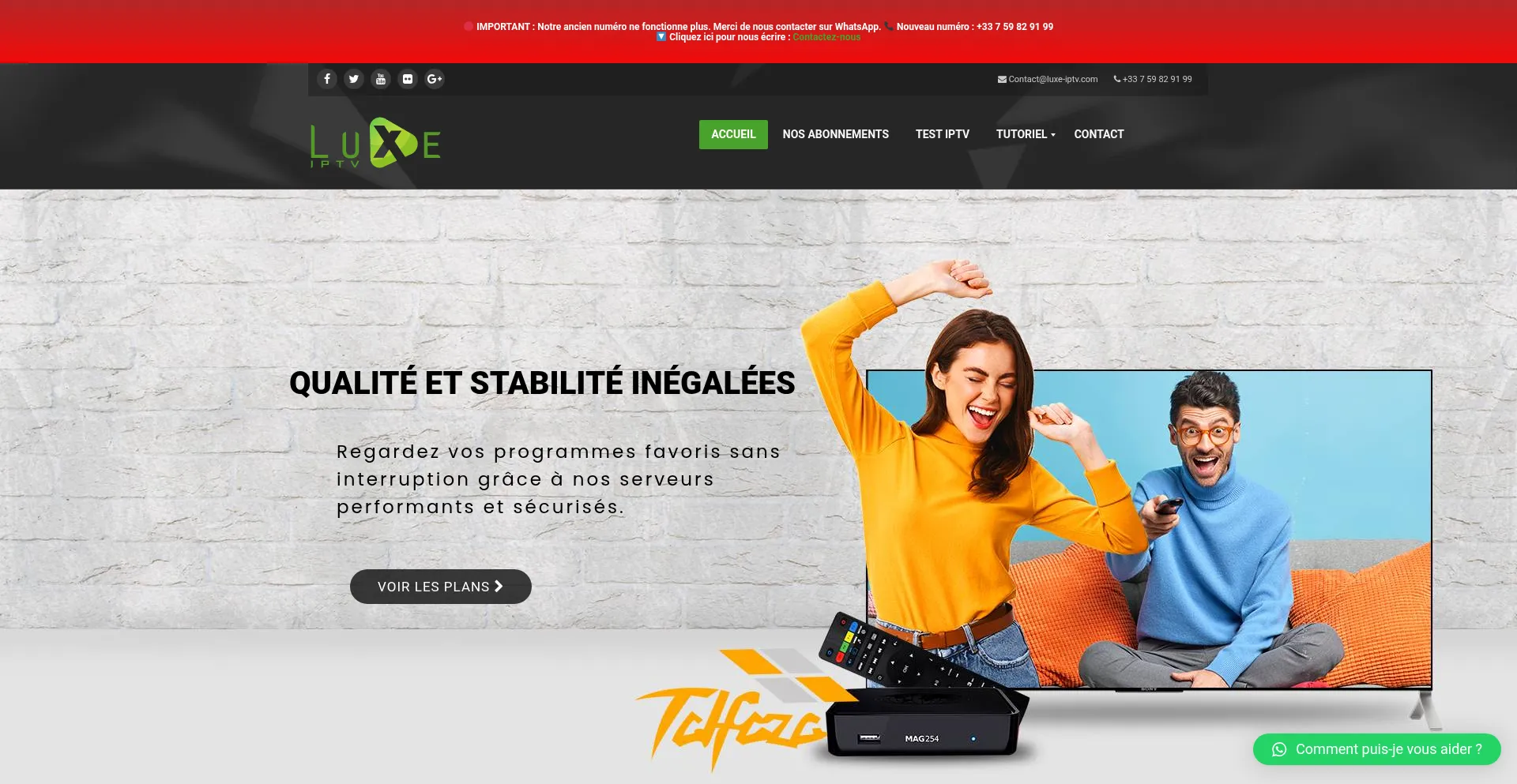 Website screenshot of Luxe-iptv.com
