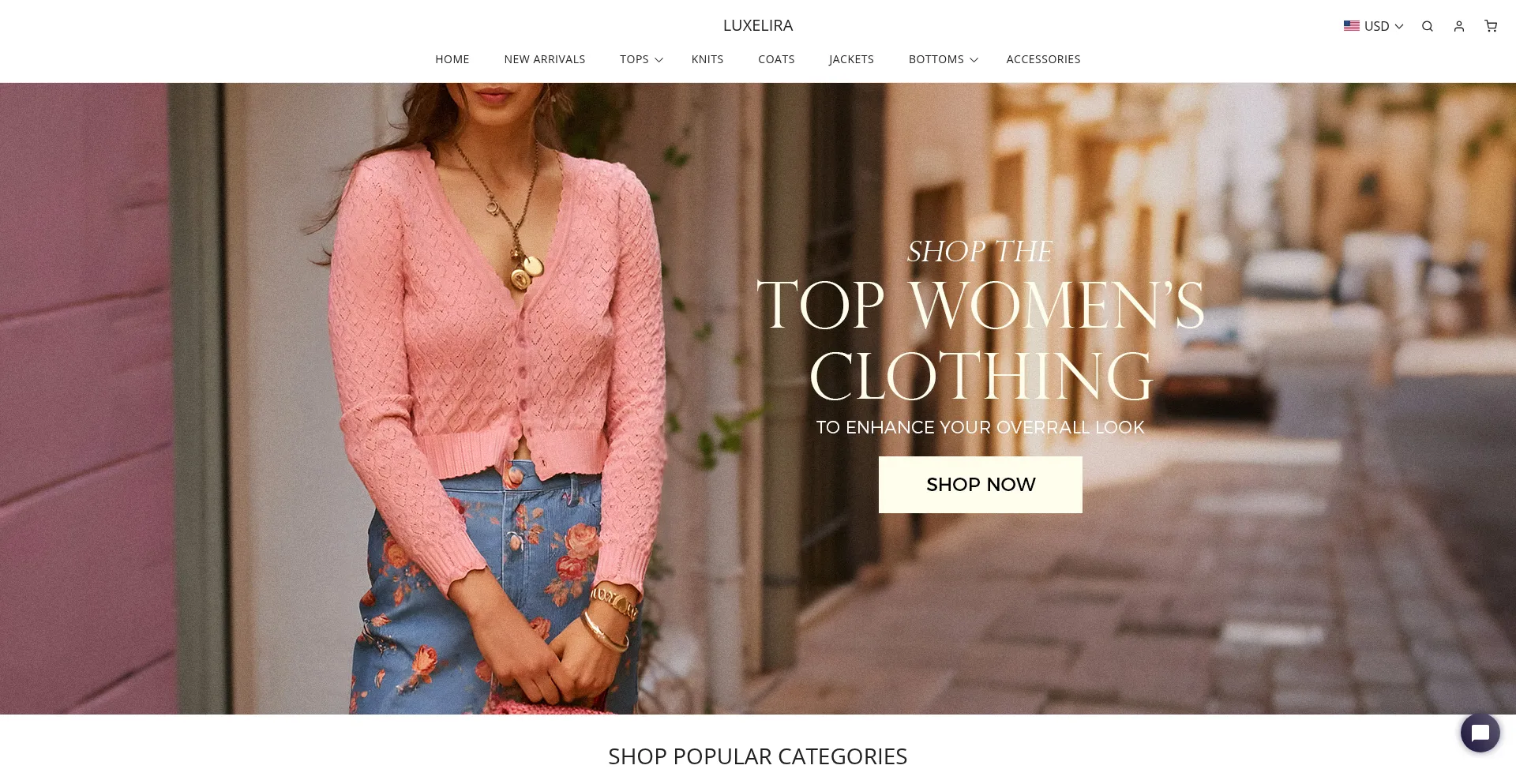 Website screenshot of Luxelira.com