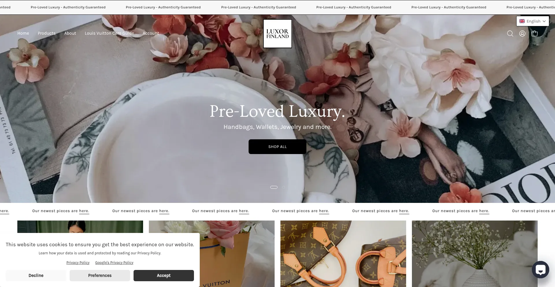 Website screenshot of Luxorfinland.com