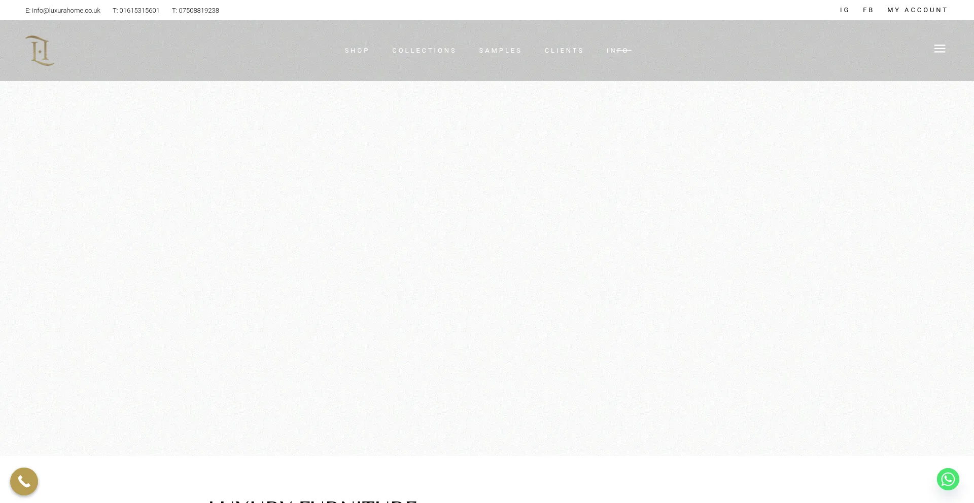 Website screenshot of Luxurahome.co.uk