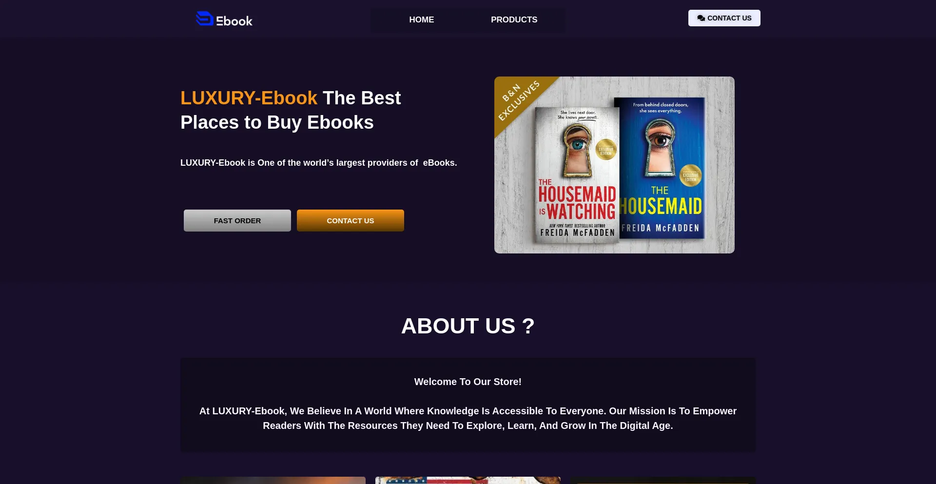 Website screenshot of Luxury-ebook.shop