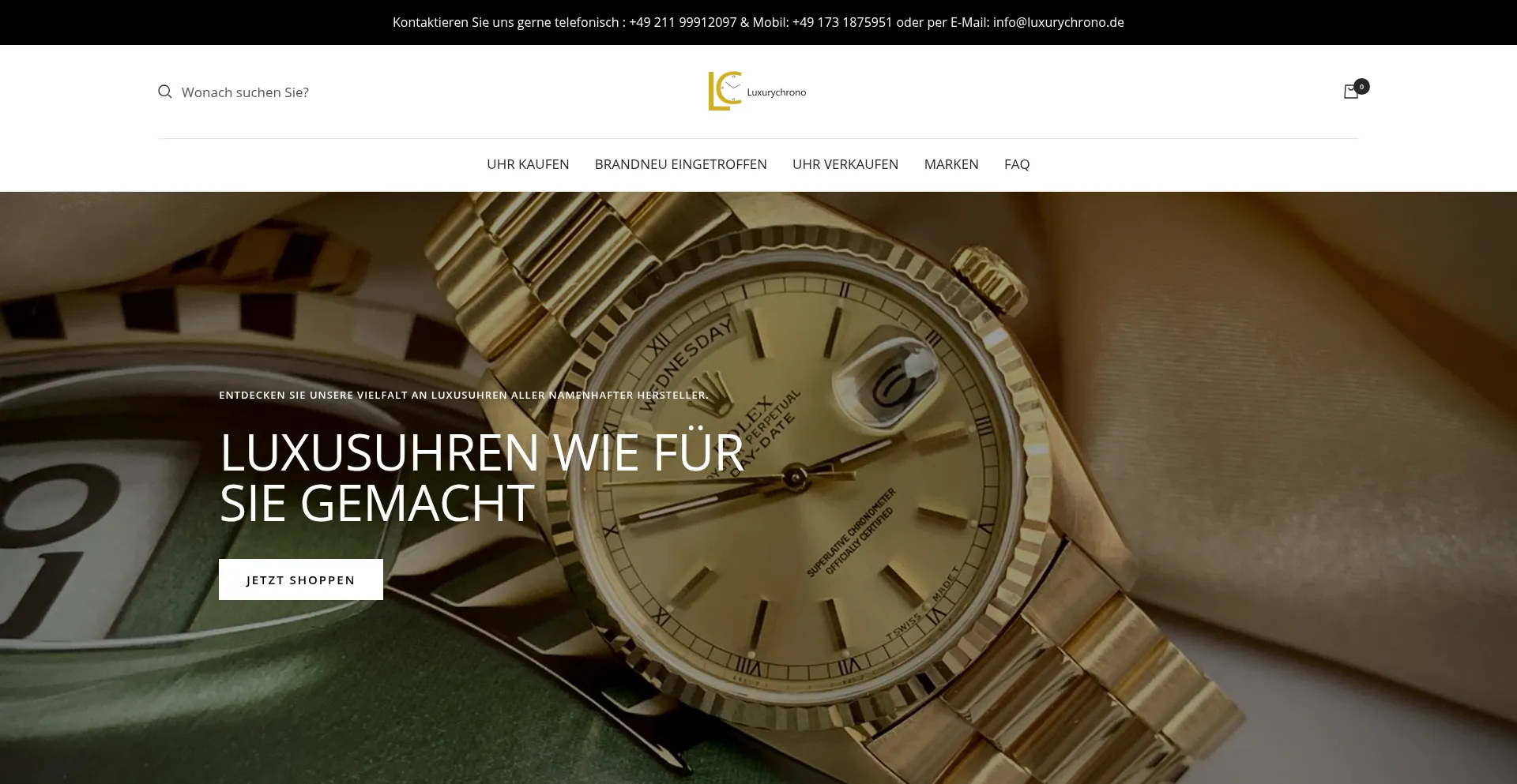 Website screenshot of Luxurychrono.de