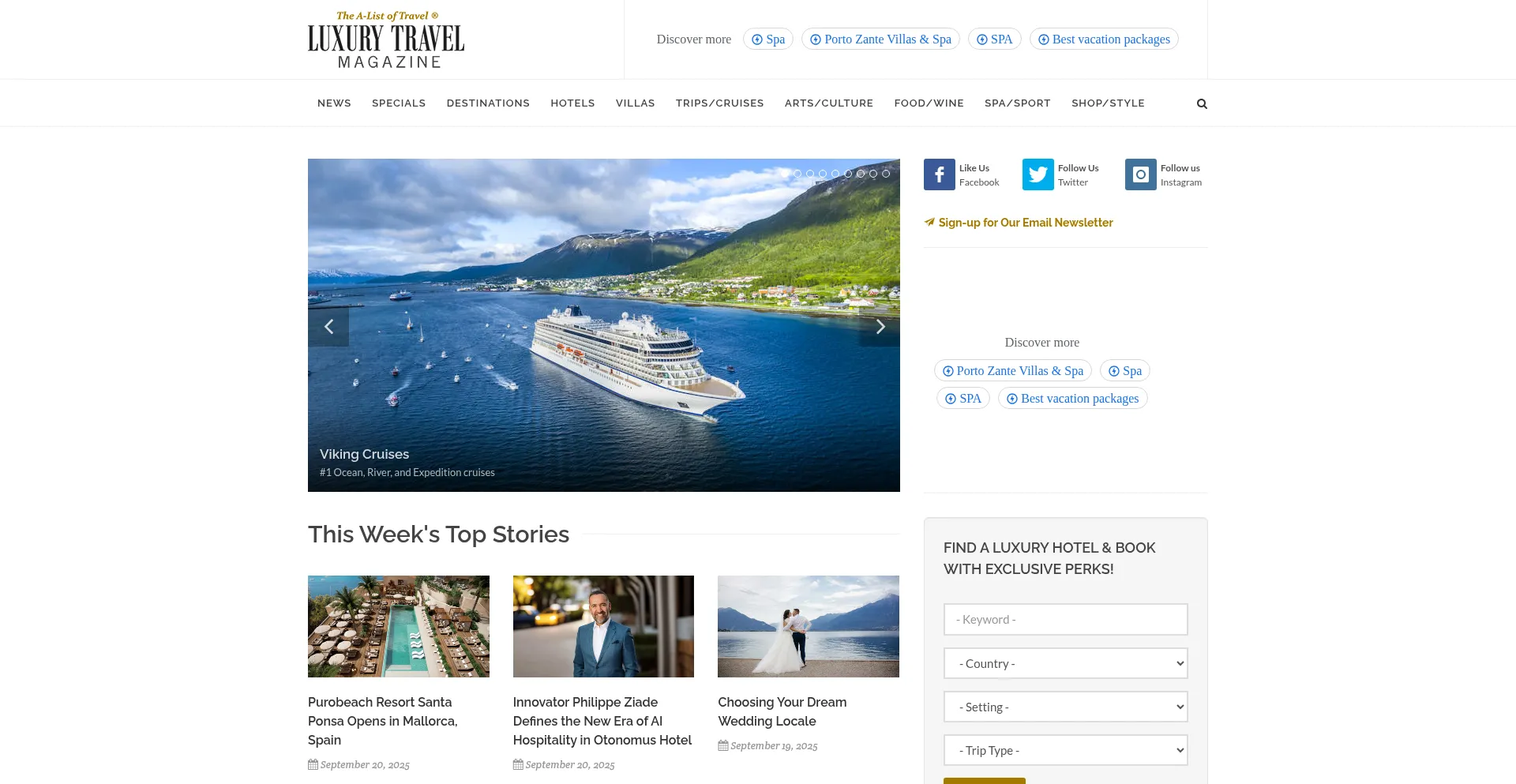 Luxurytravelmagazine.com Screenshot