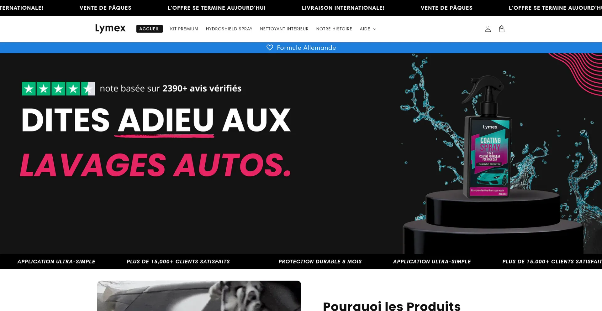 Website screenshot of Lymex.fr