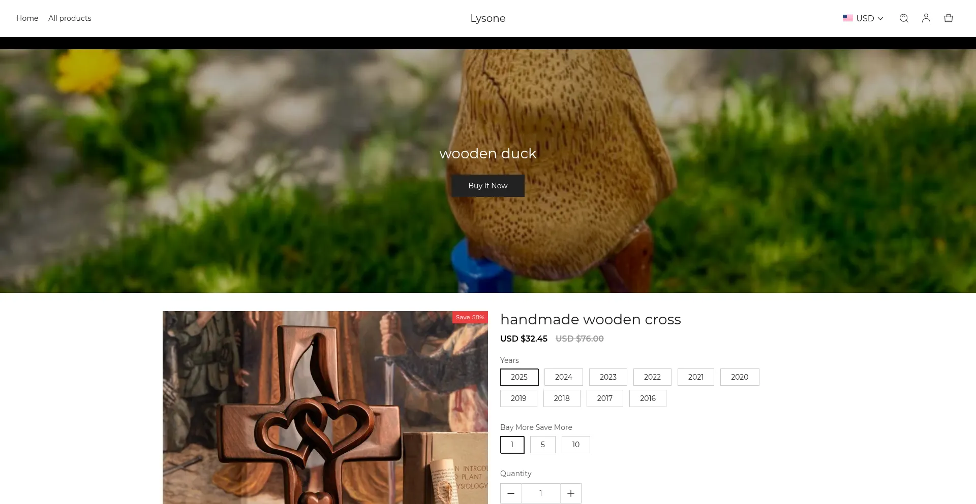 Website screenshot of Lysone.com