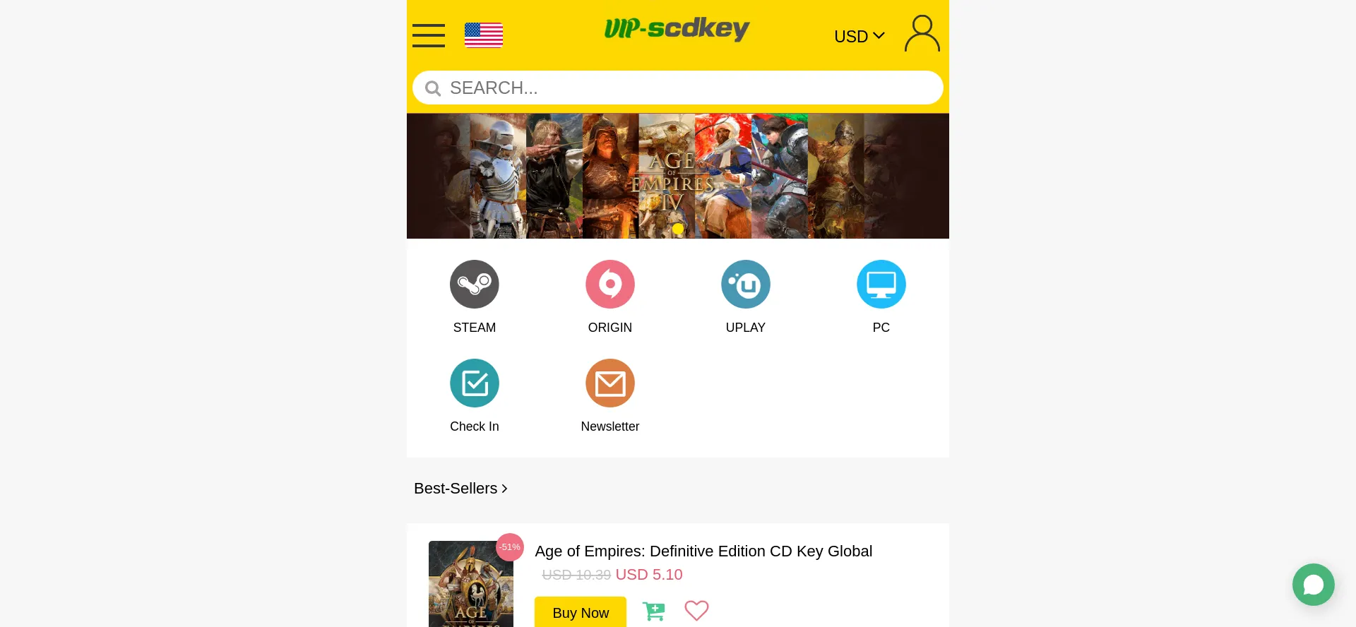 Website screenshot of M.vip-scdkey.com