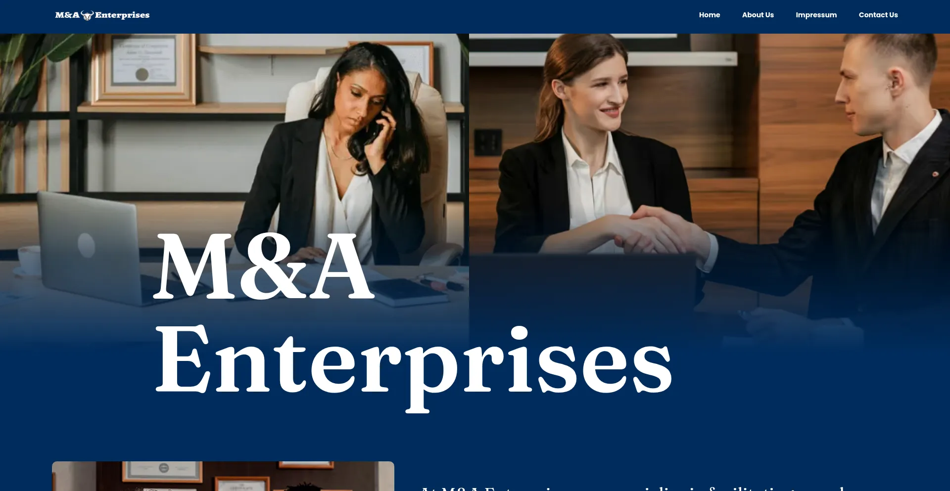 Website screenshot of Ma-enterprises.biz