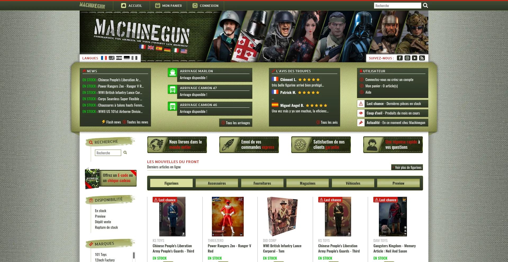 Website screenshot of Machinegun.fr