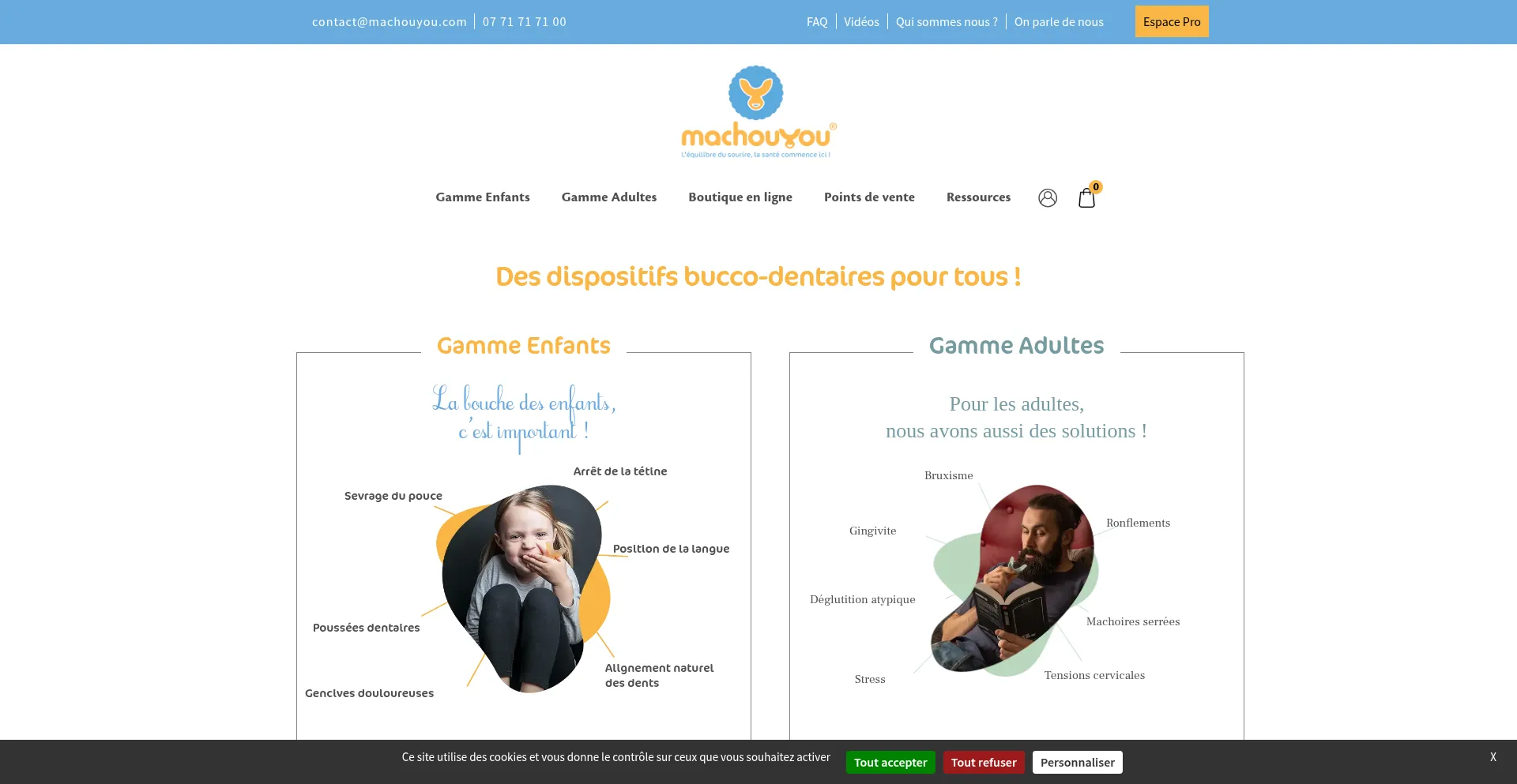 Website screenshot of Machouyou.com