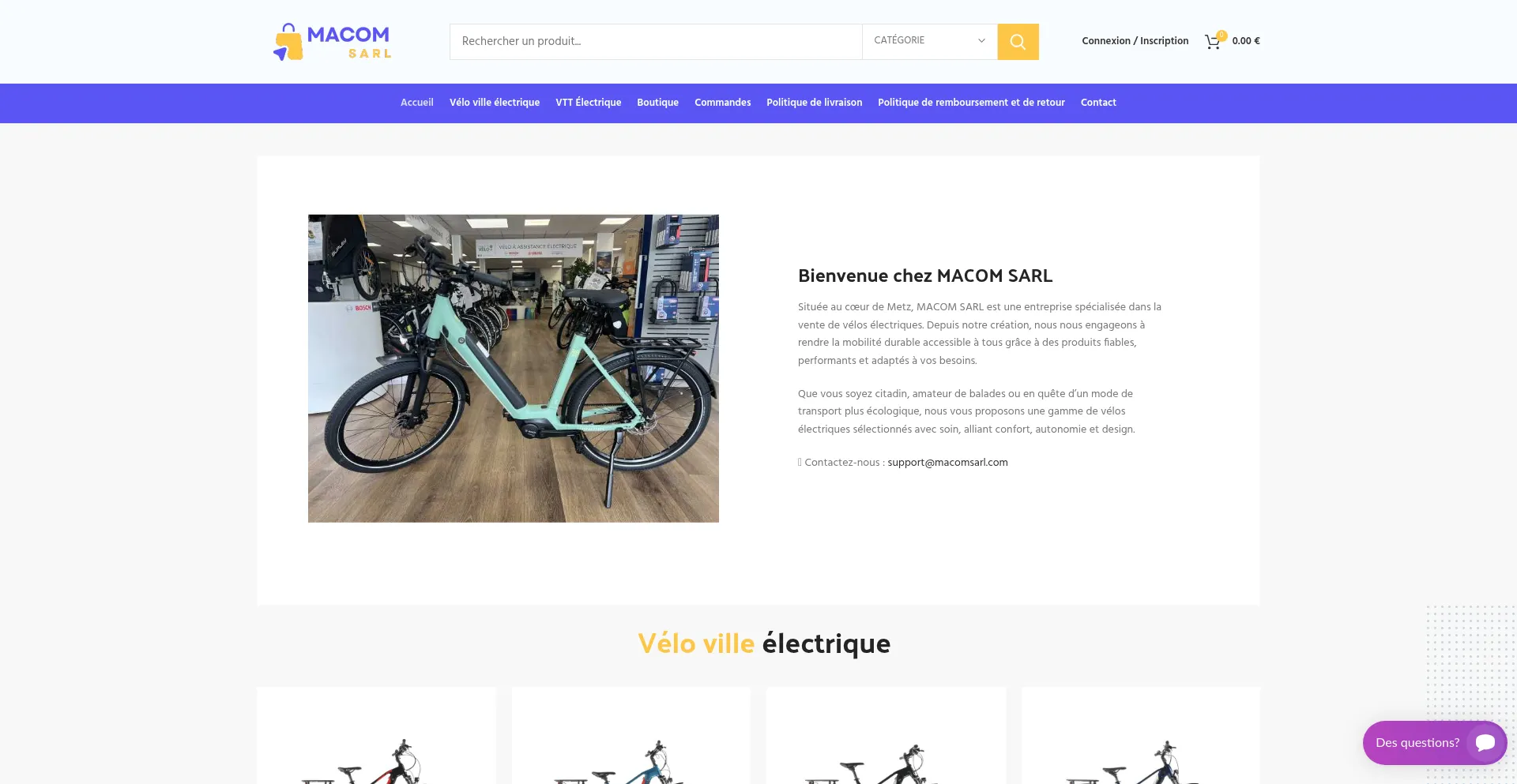 Website screenshot of Macomsarl.com