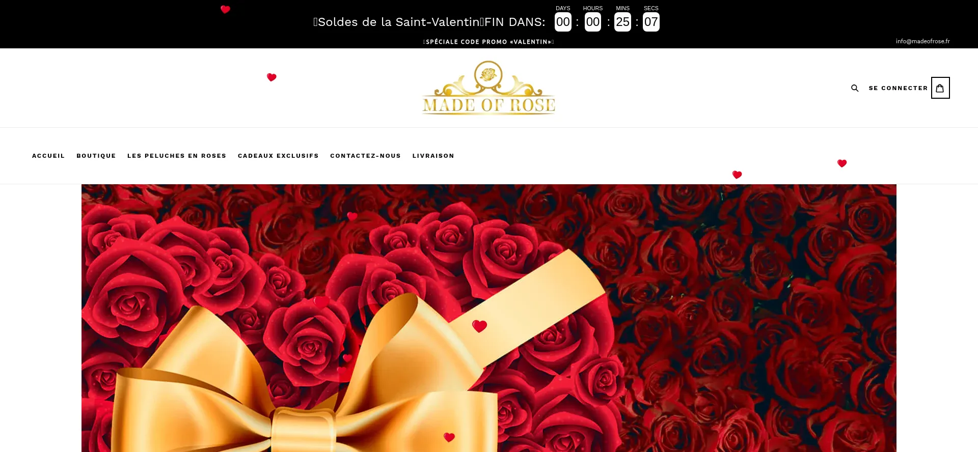 Website screenshot of Madeofrose.fr