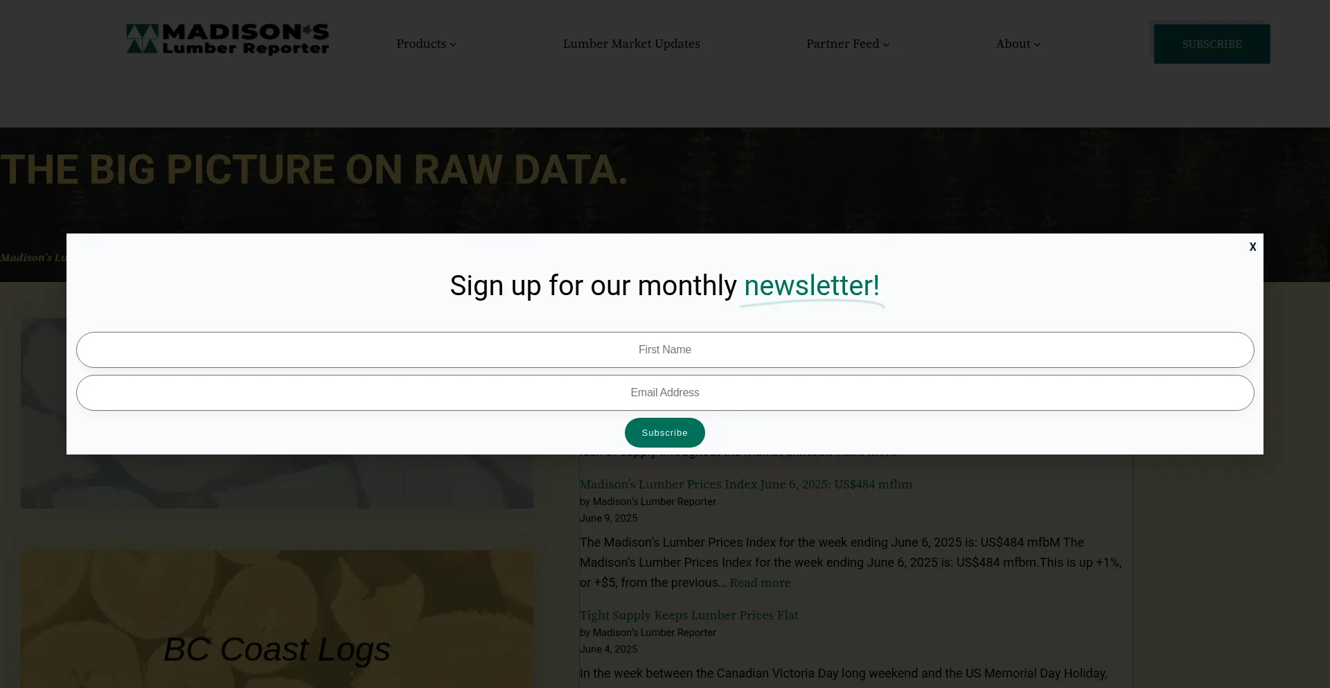 Website screenshot of Madisonsreport.com